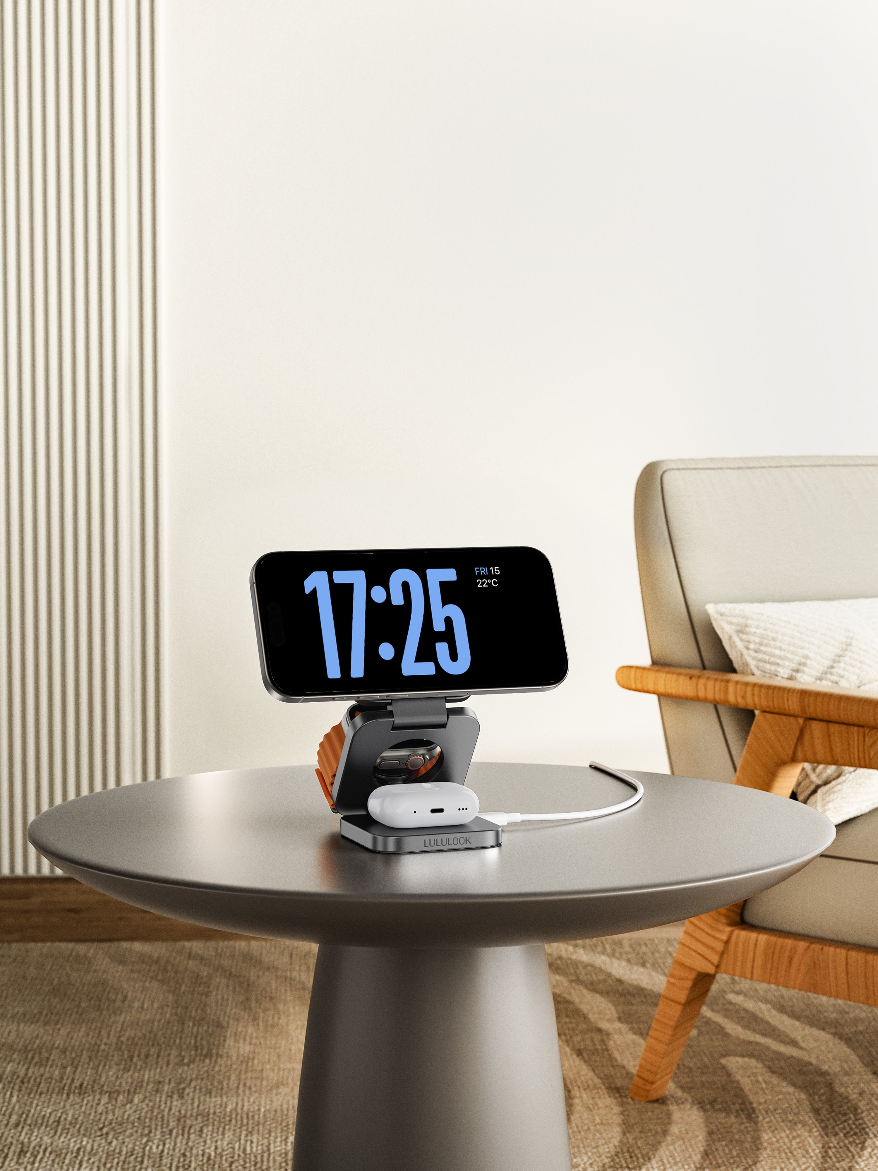 Ultra-Nano Qi2 3 in 1 Wireless Travel Charger for Apple