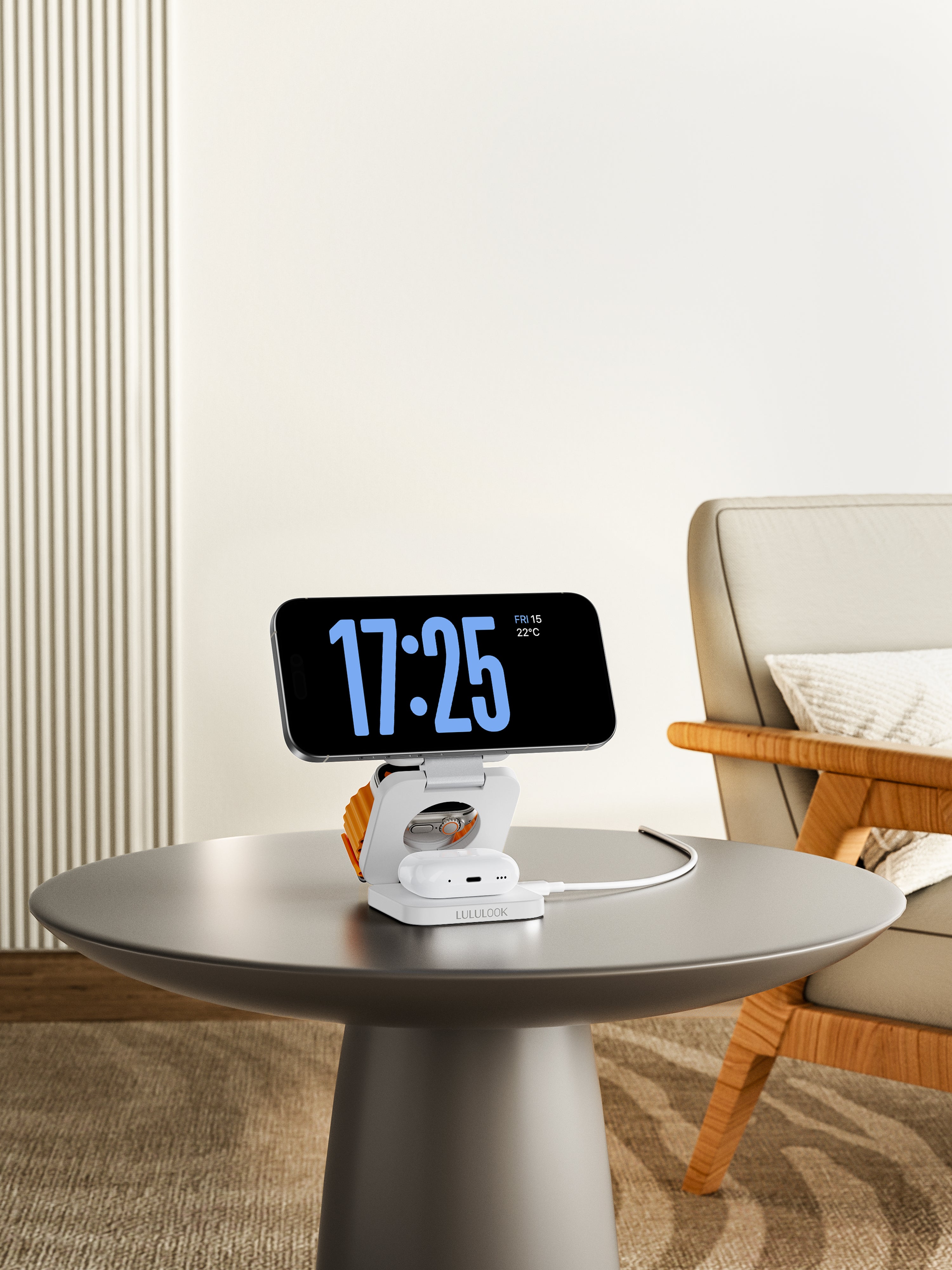 Ultra-Nano Qi2 3 in 1 Wireless Travel Charger for Apple