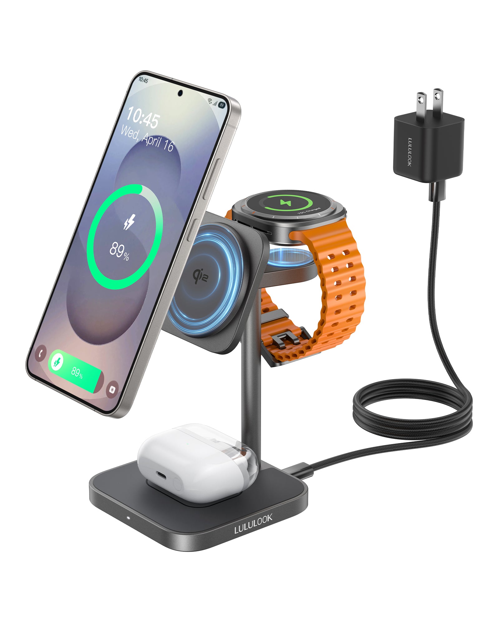 Ultra-Rise Qi2 3 in 1 Wireless Charging Station For Samsung