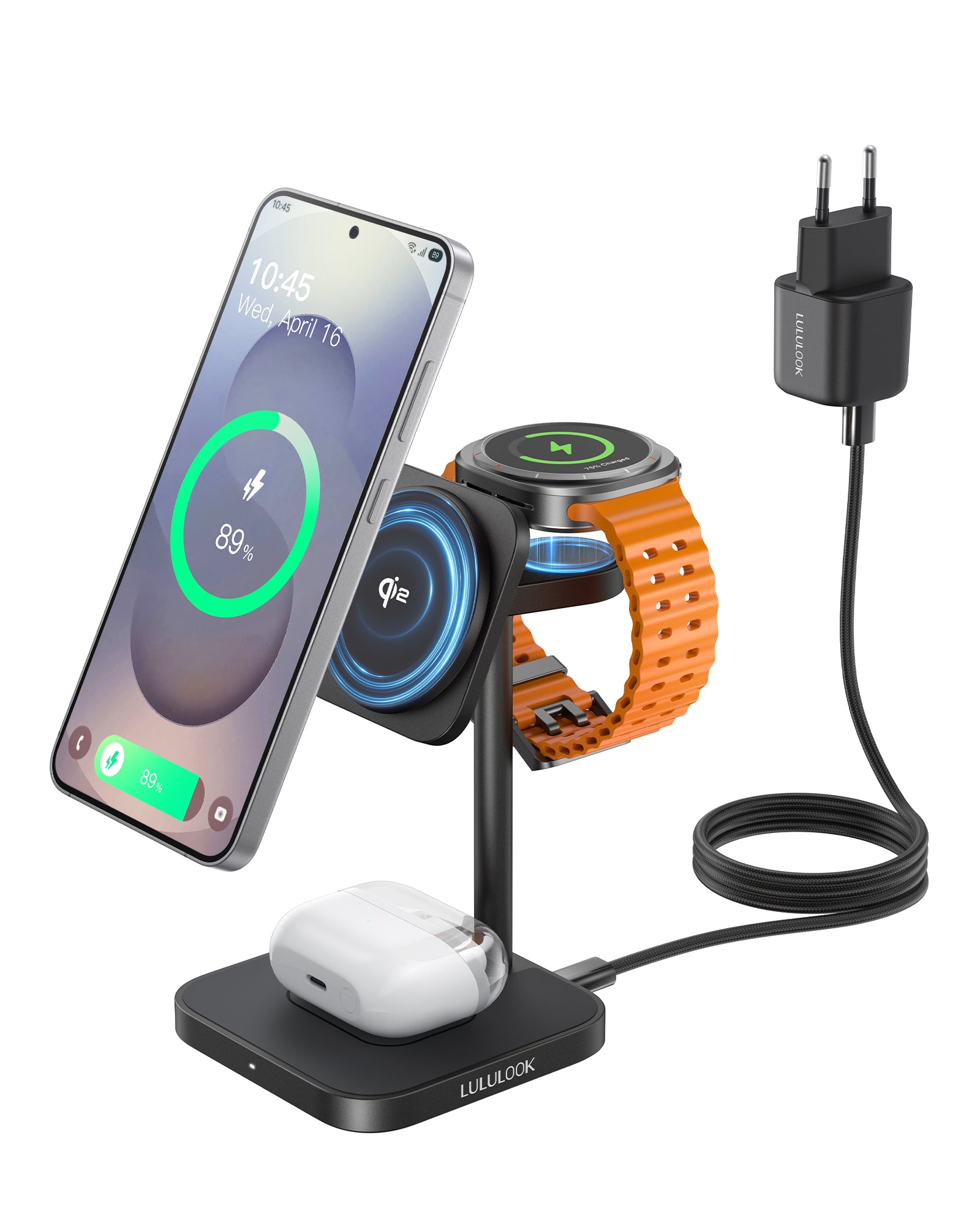 Ultra-Rise Qi2 3 in 1 Wireless Charging Station For Samsung
