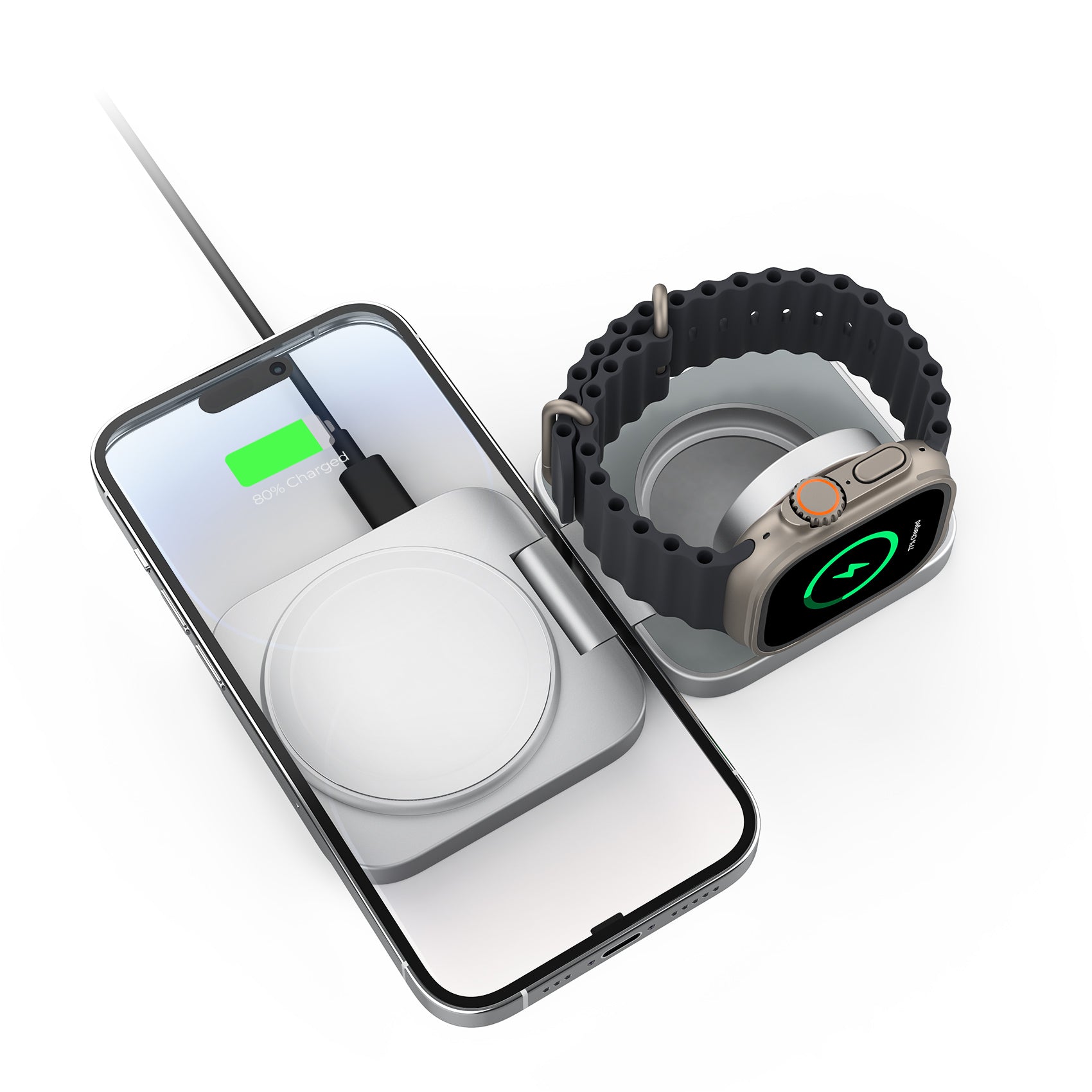 Ultra-Nano 2-in-1 Magnetic Wireless Charger for Apple