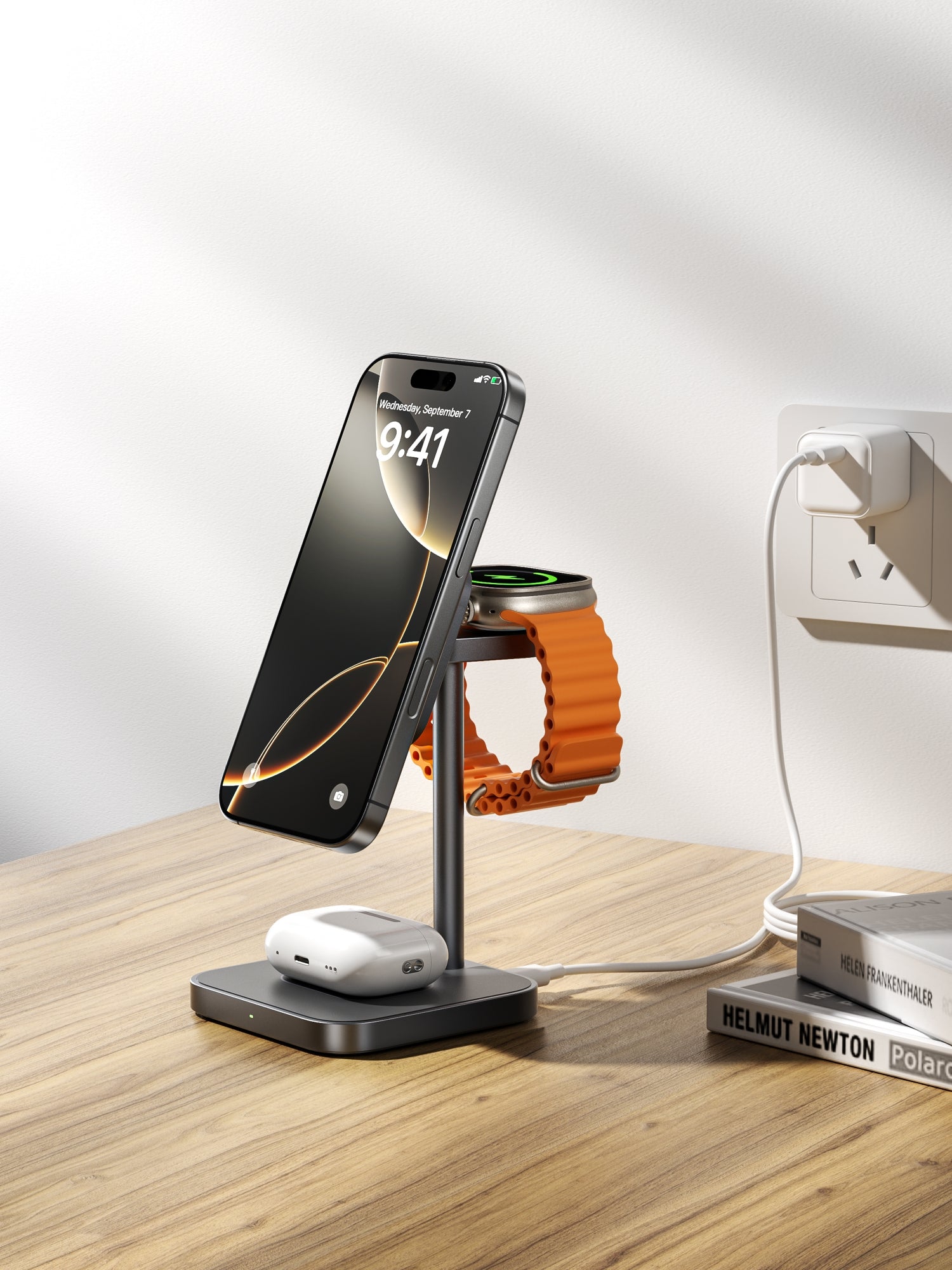 Ultra-Rise Qi2 3 in 1 Wireless Charging Station for Apple