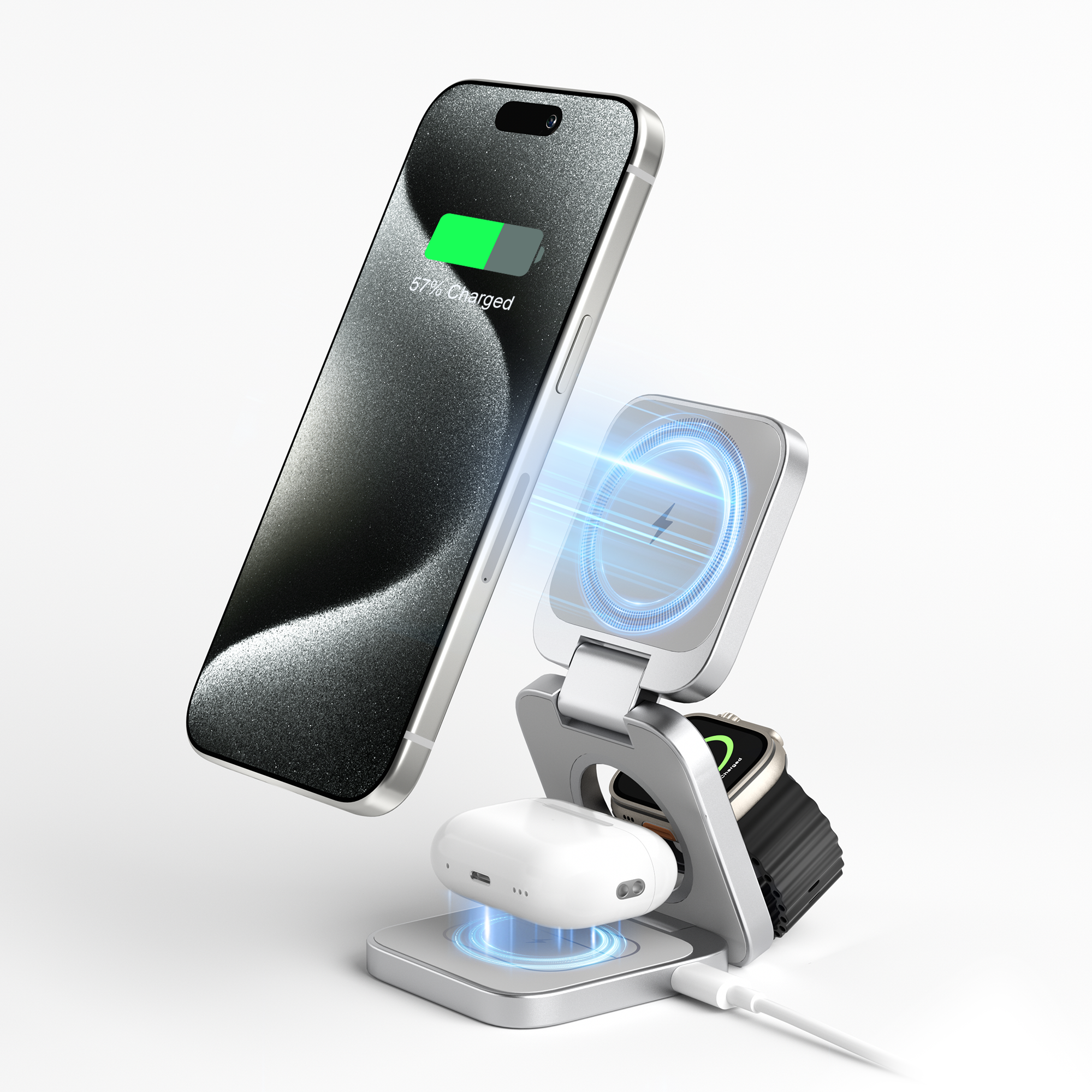 Ultra-Nano 3-in-1 Magnetic Wireless Charger for Apple