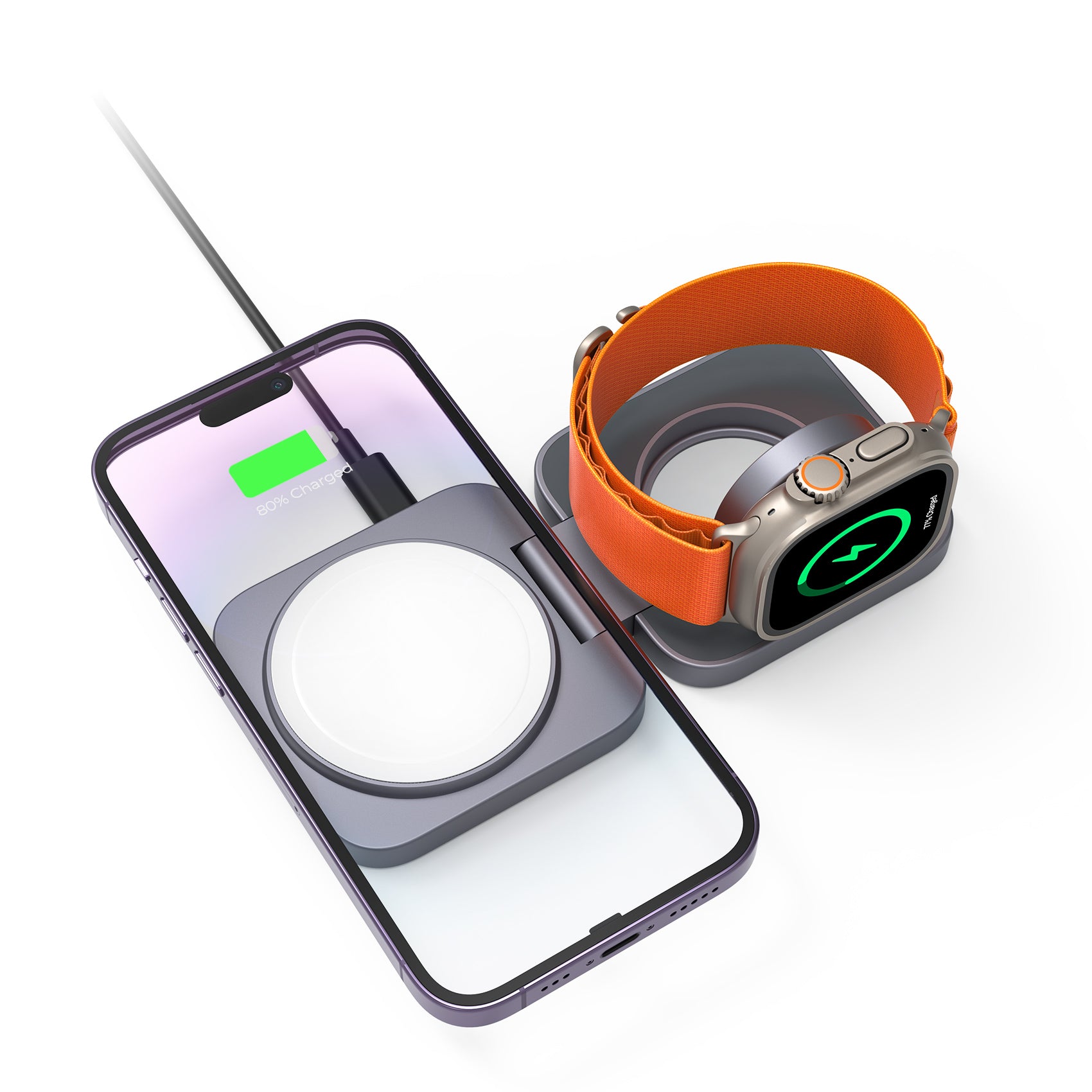 Ultra-Nano 2-in-1 Magnetic Wireless Charger for Apple