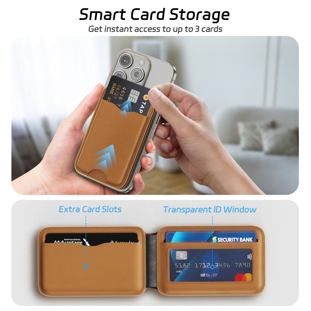 Premium Leather Magnetic Wallet Stand