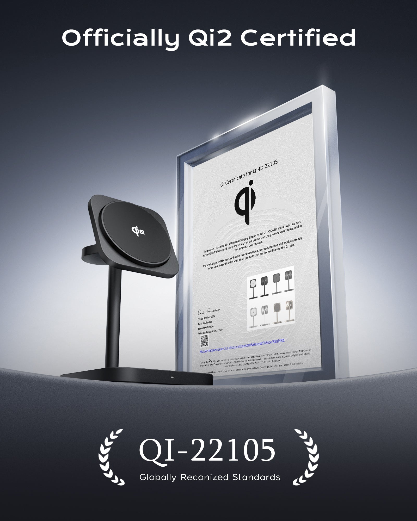 Ultra-Rise Qi2 3 in 1 Wireless Charging Station For Samsung