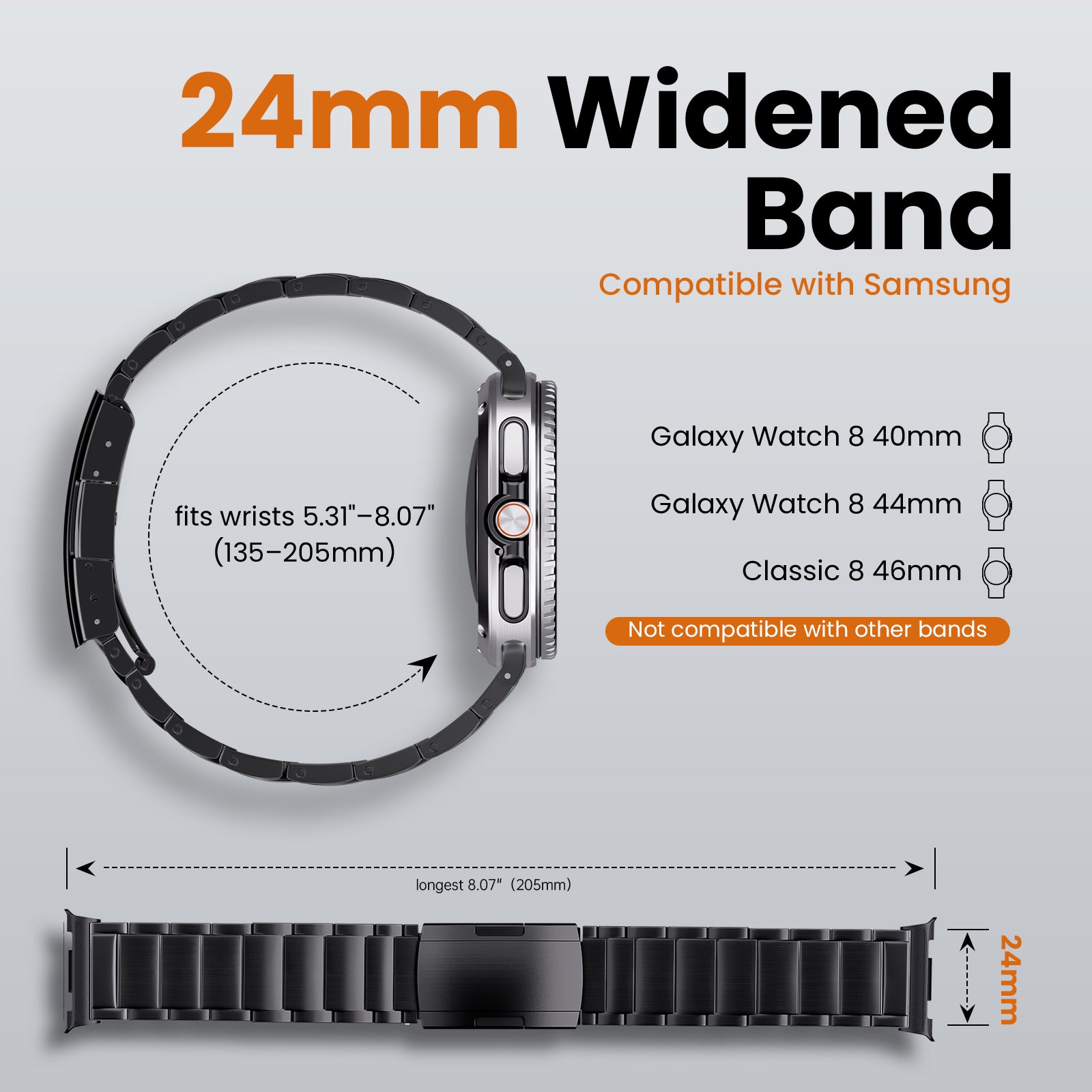 Titanium Band for Samsung Galaxy Watch 8 & 8 Classic