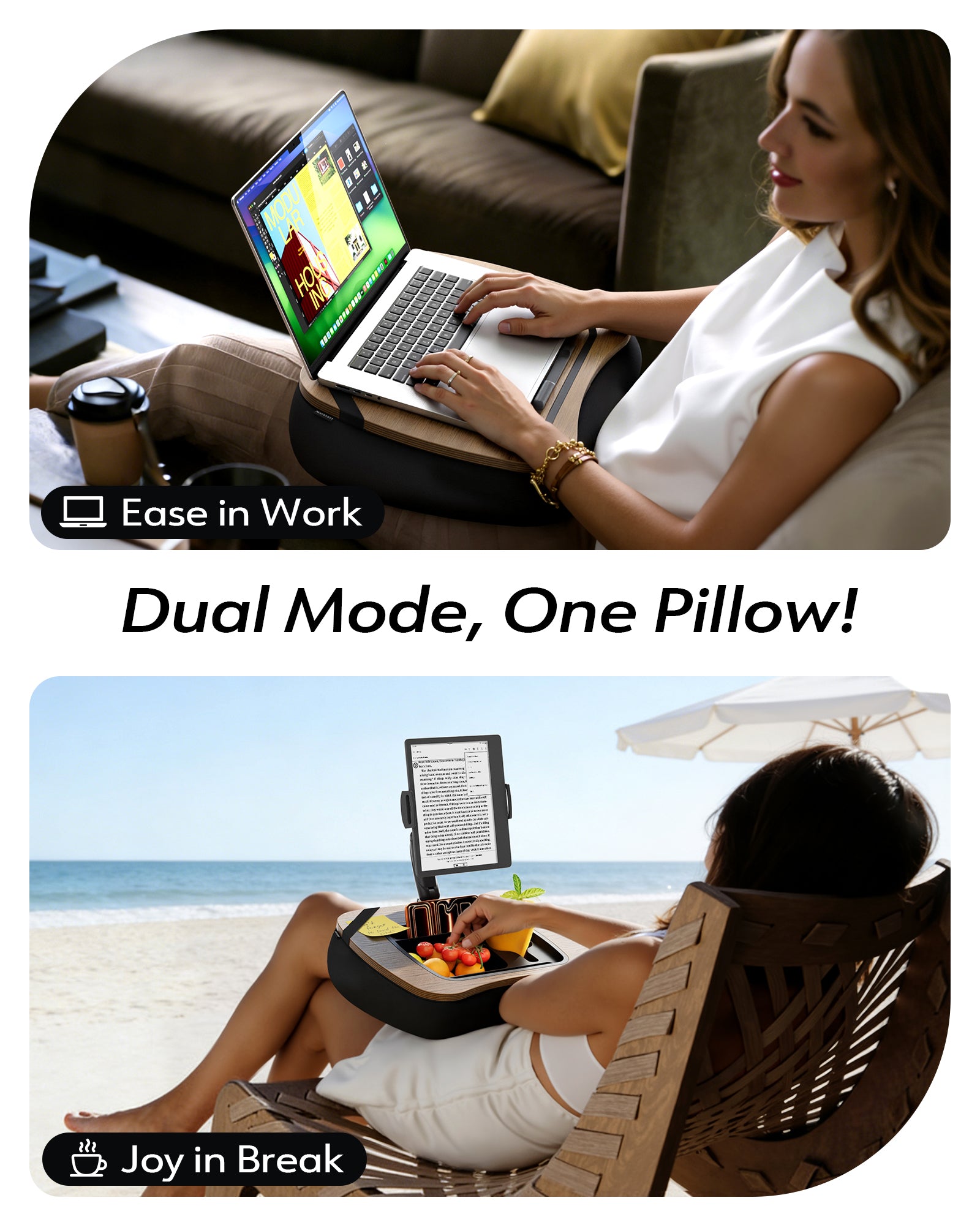 2-in-1 Lap Desk & Kindle Pillow Stand