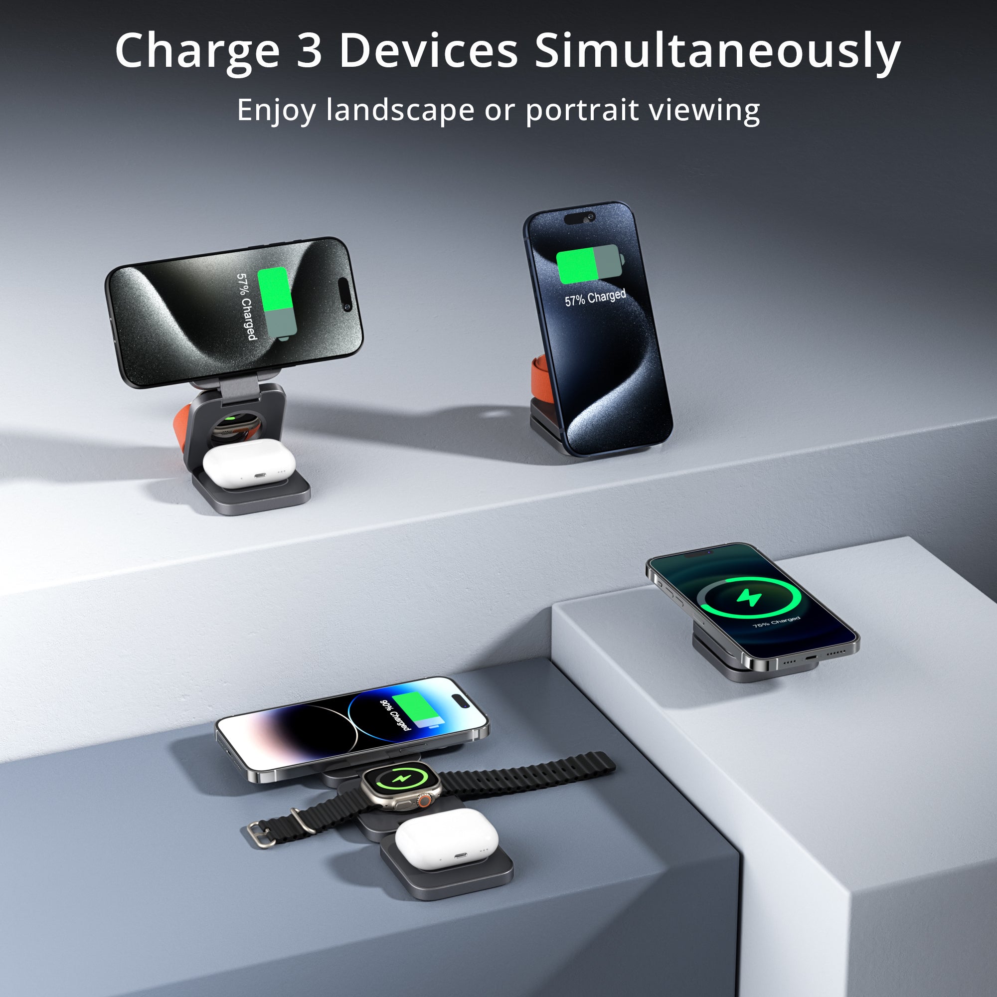 Ultra-Nano 3-in-1 Magnetic Wireless Charger for Apple