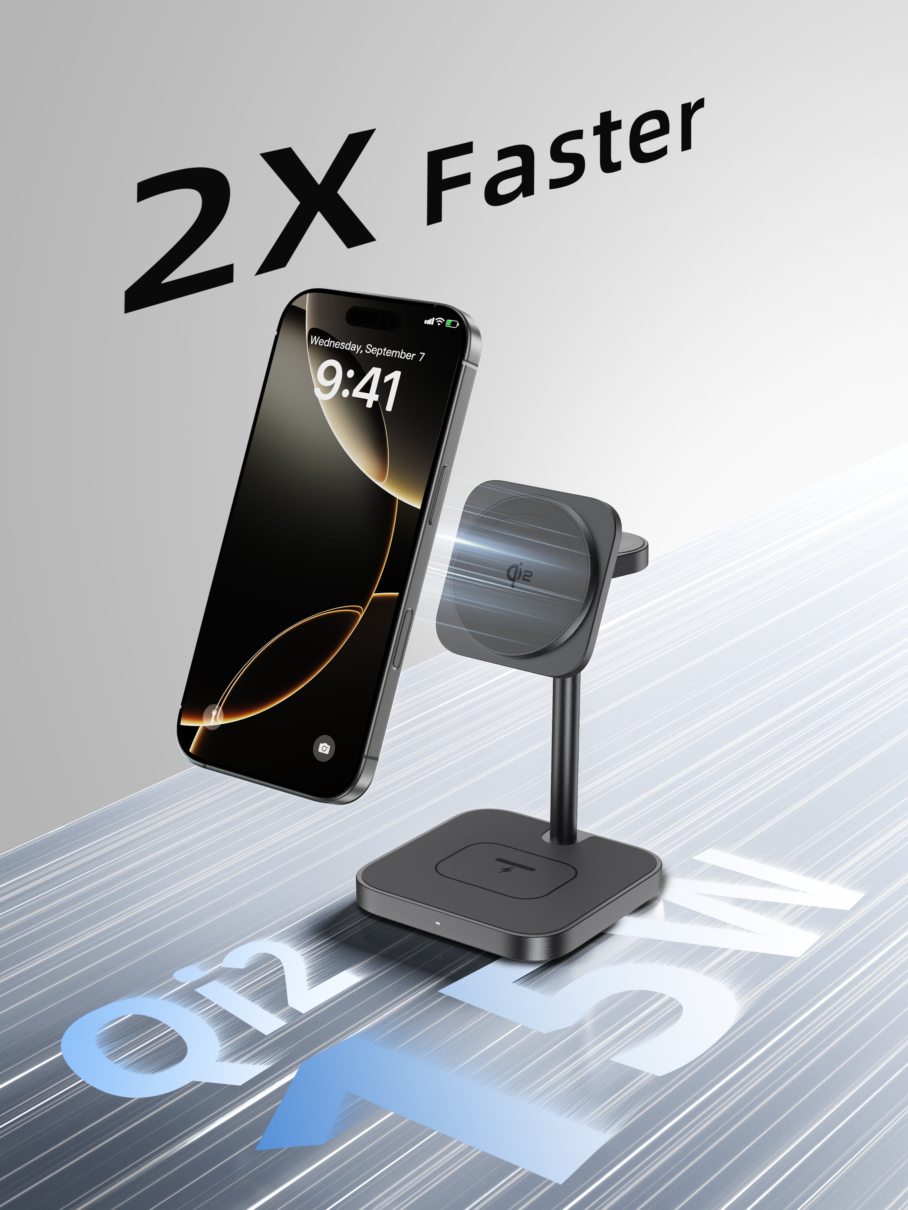 Ultra-Rise Qi2 3 in 1 Wireless Charging Station for Apple