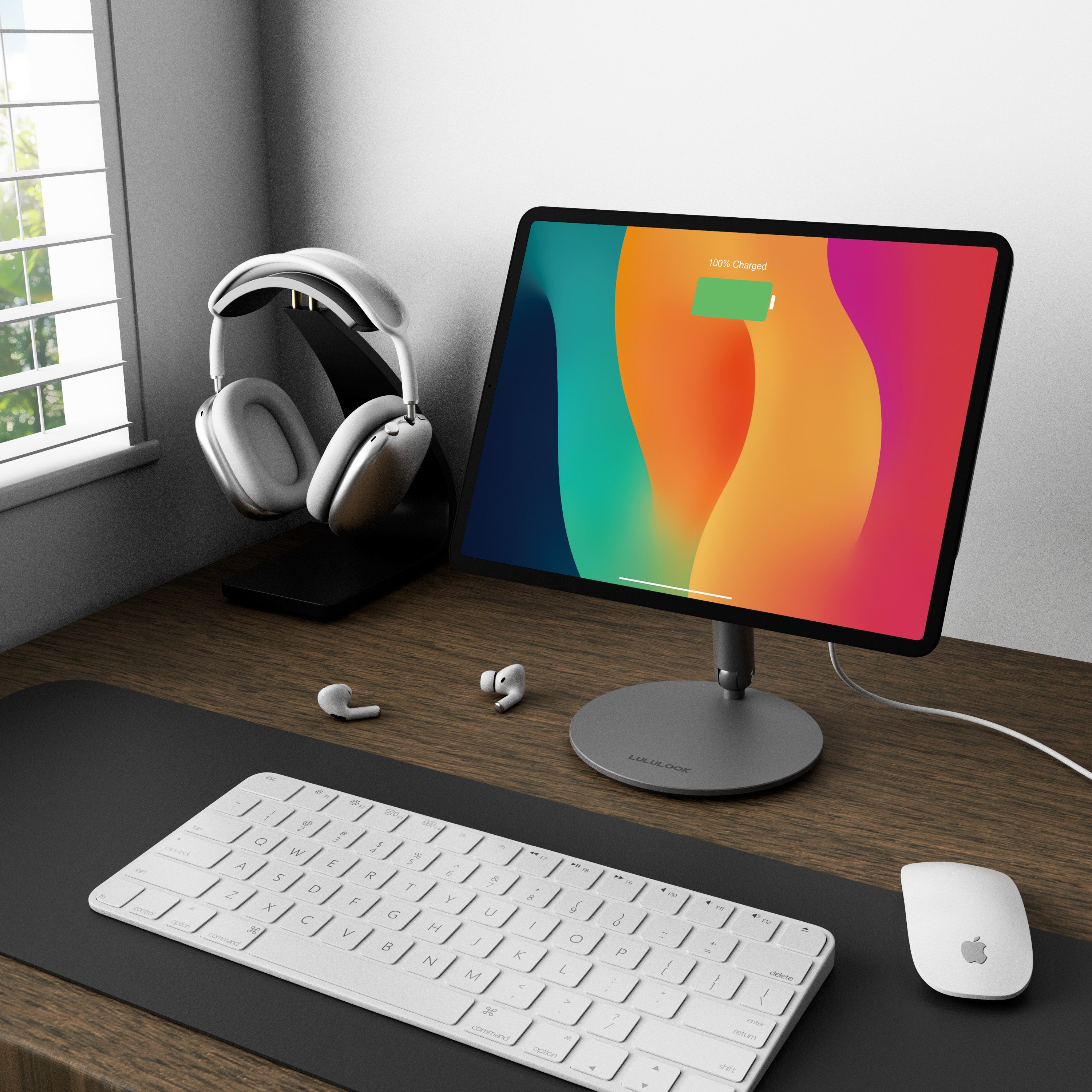 360 Rotating Foldable Magnetic iPad Charging Stand