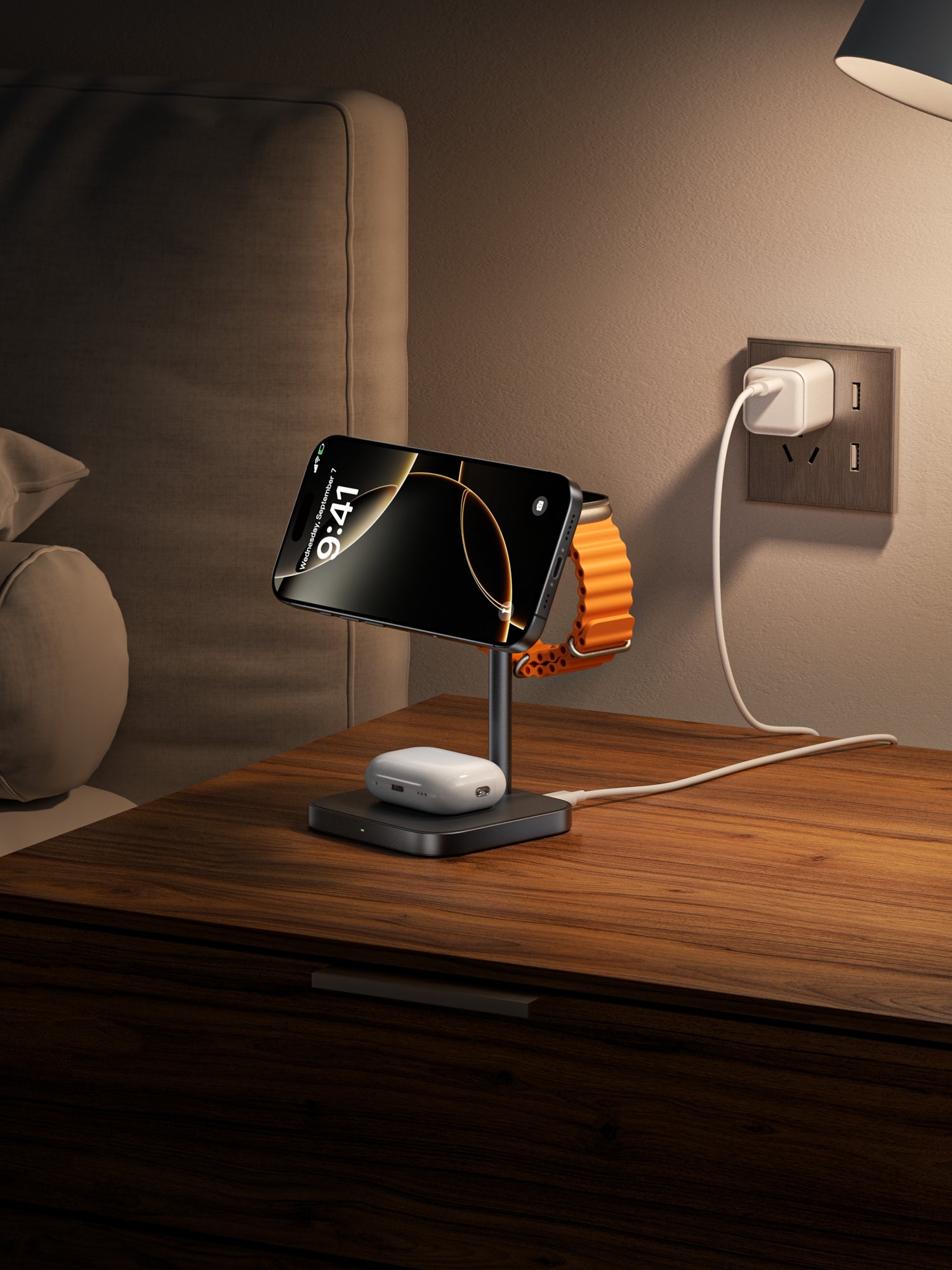 Ultra-Rise Qi2 3 in 1 Wireless Charging Station for Apple