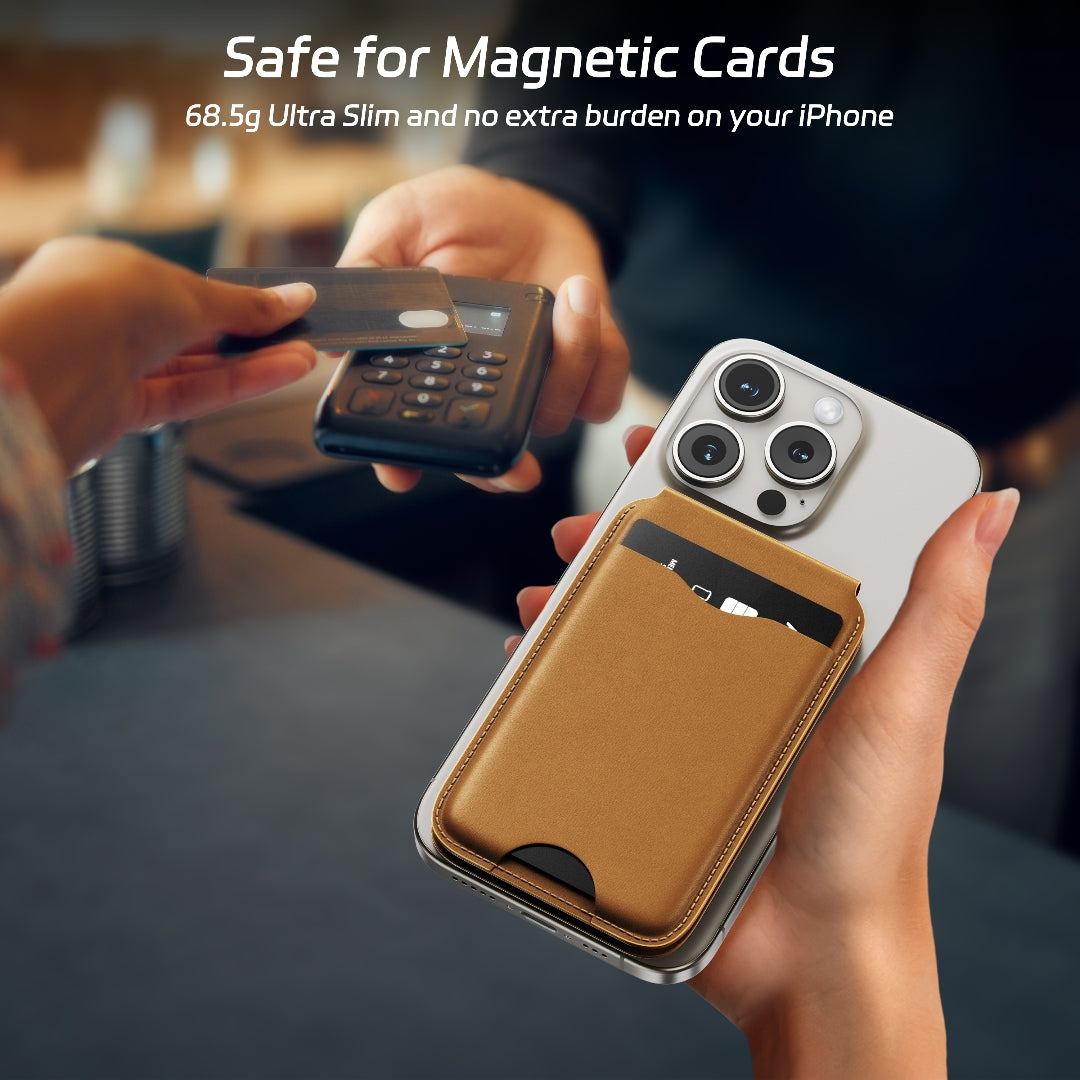 Premium Leather Magnetic Wallet Stand