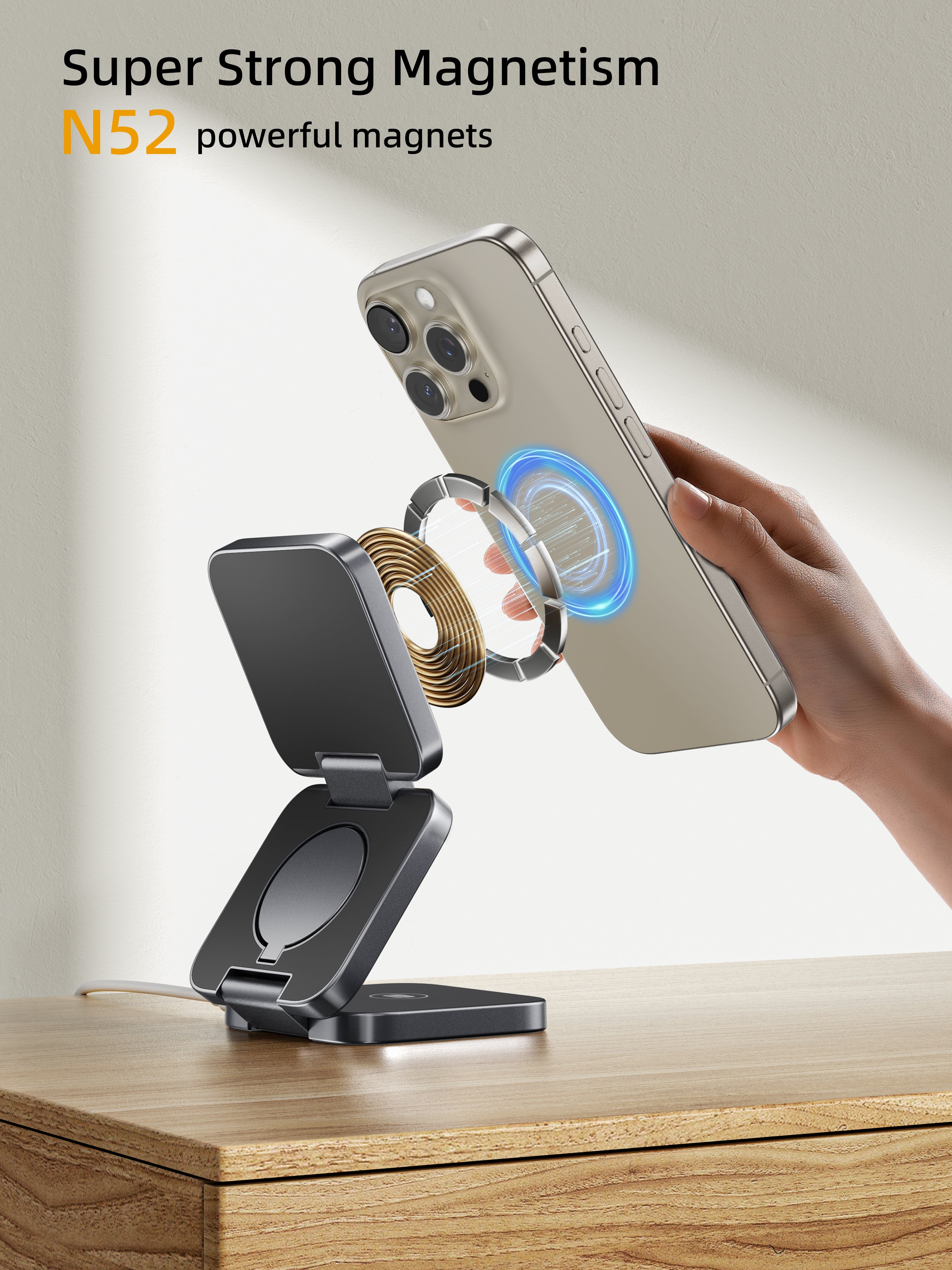 Ultra-Nano Qi2 3 in 1 Wireless Travel Charger for Apple