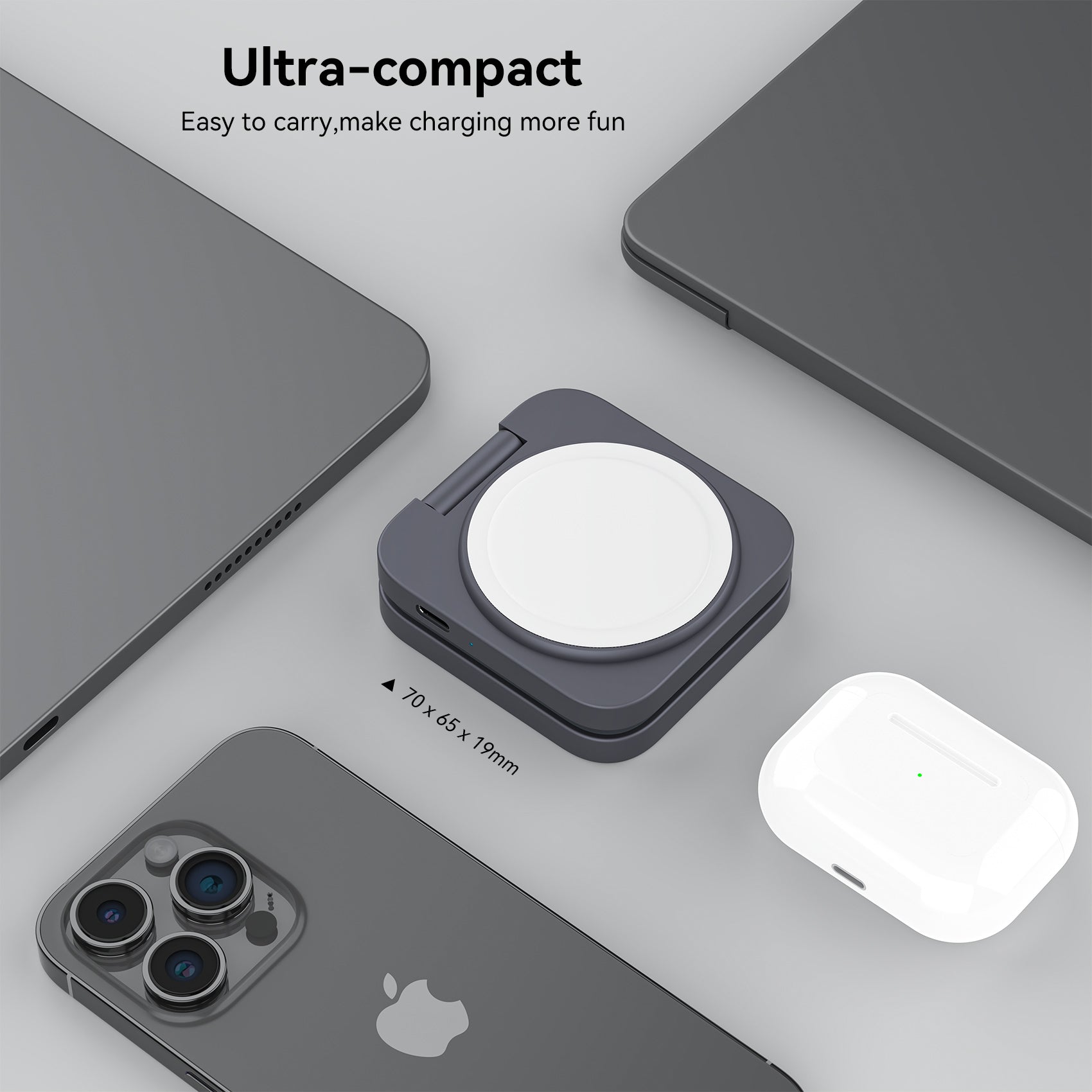 Ultra-Nano 2-in-1 Magnetic Wireless Charger for Apple