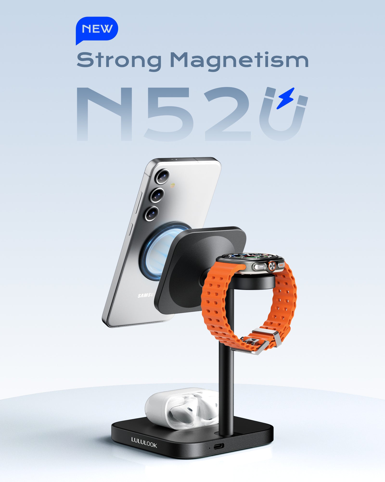 Ultra-Rise Qi2 3 in 1 Wireless Charging Station For Samsung