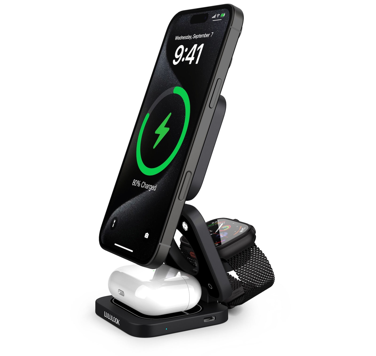 Ultra-Nano Qi2 Foldable Magnetic Wireless Charging Stand for Apple