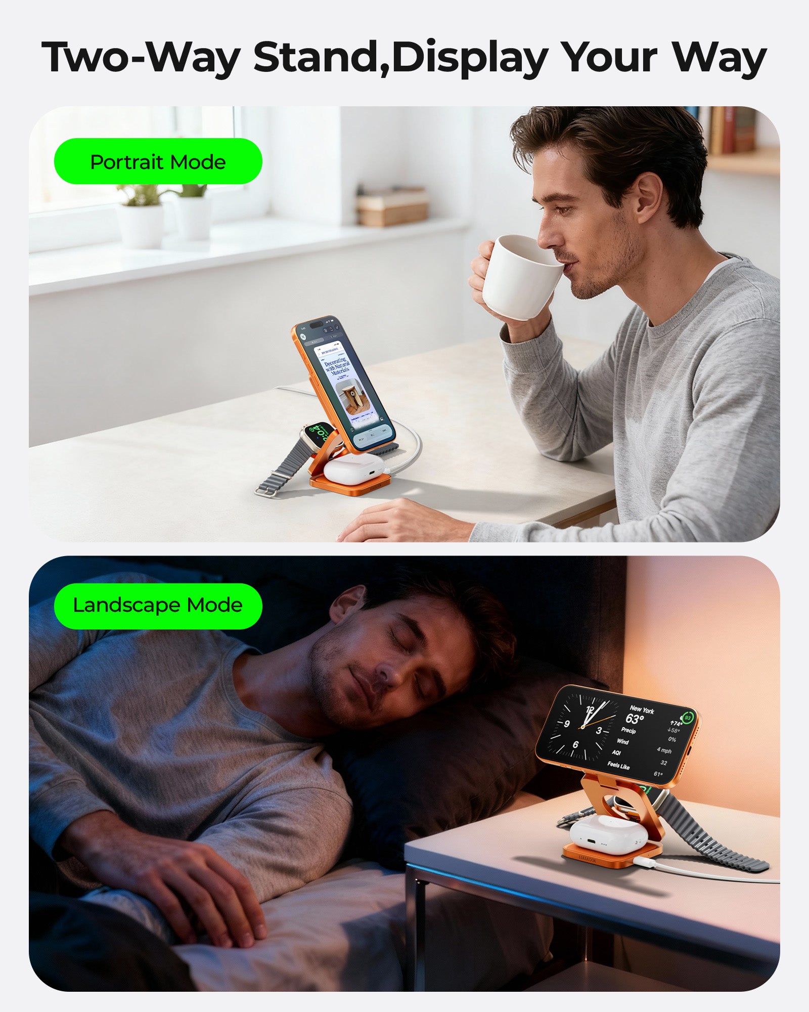 Qi2.2 25W Aluminum 3-in-1 Foldable Charging Station