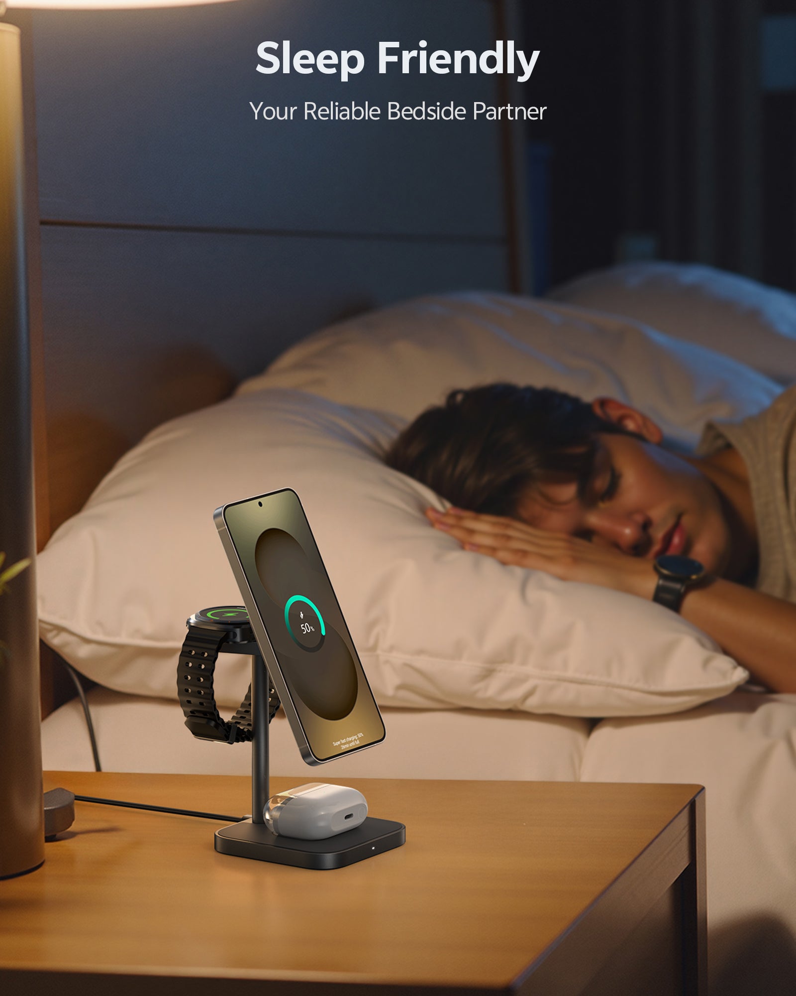 Ultra-Rise Qi2 3 in 1 Wireless Charging Station For Samsung