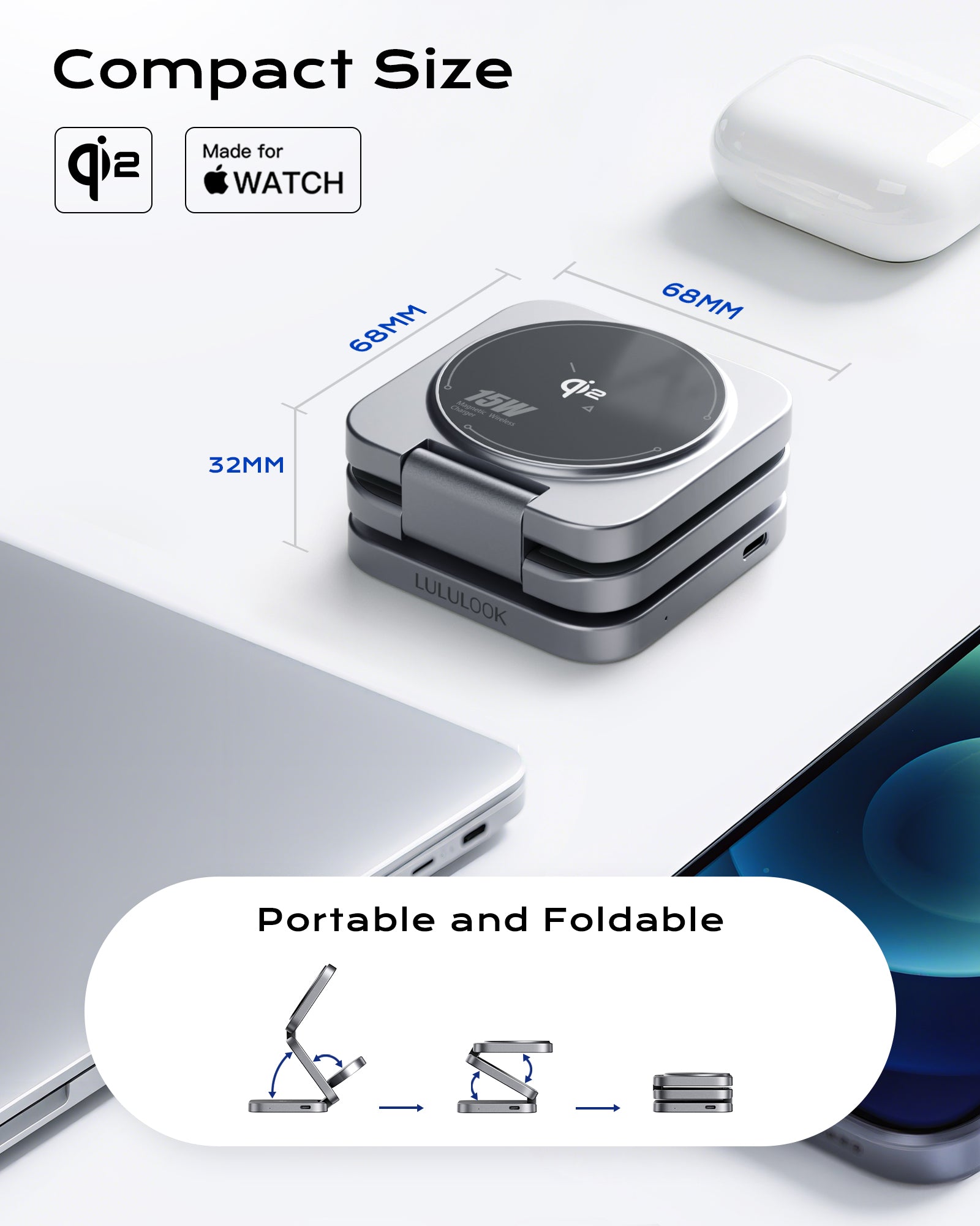 Qi2 + MFI Certified Wireless Charging Station for Apple