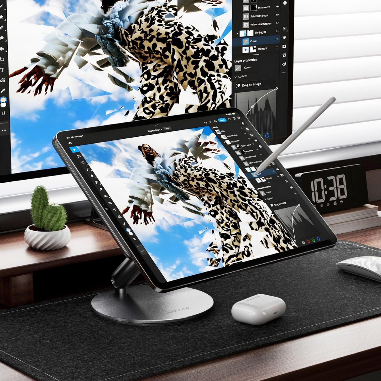 360 Rotating Foldable Magnetic iPad Charging Stand