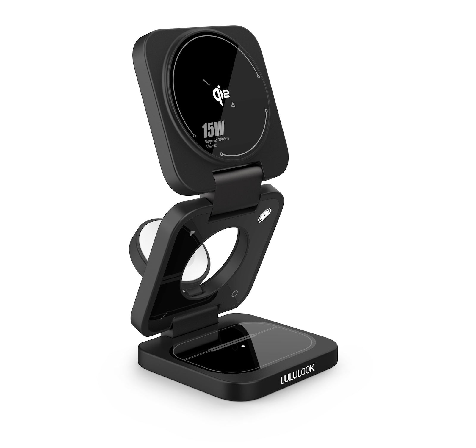 Ultra-Nano Qi2 Foldable Magnetic Wireless Charging Stand for Apple