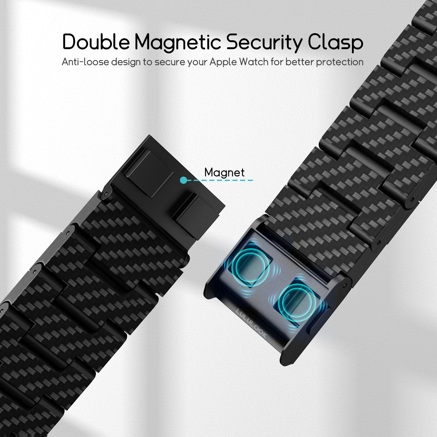 Carbon Fiber Band with Magnetic Clasp for Apple Watch