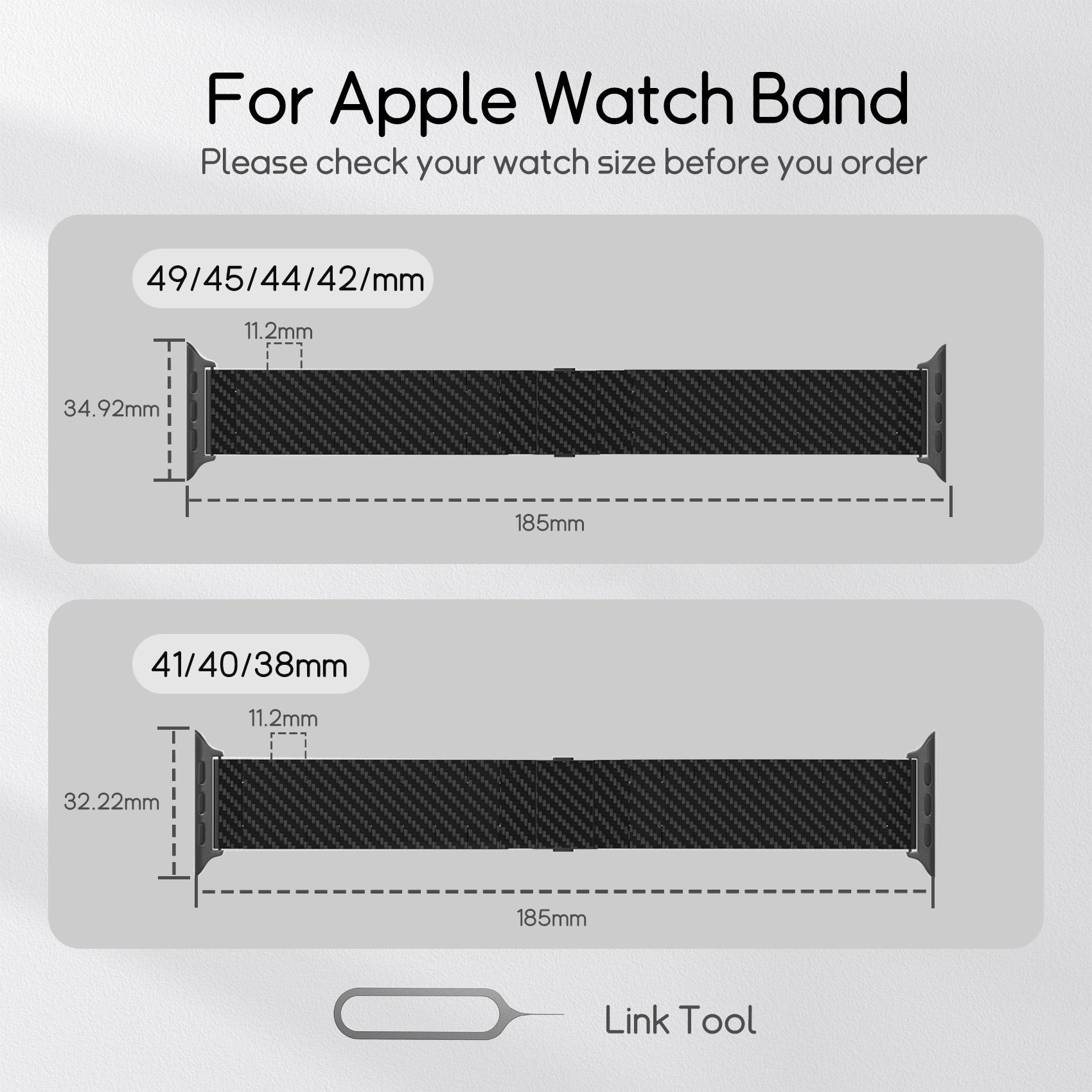 Carbon Fiber Band with Magnetic Clasp for Apple Watch