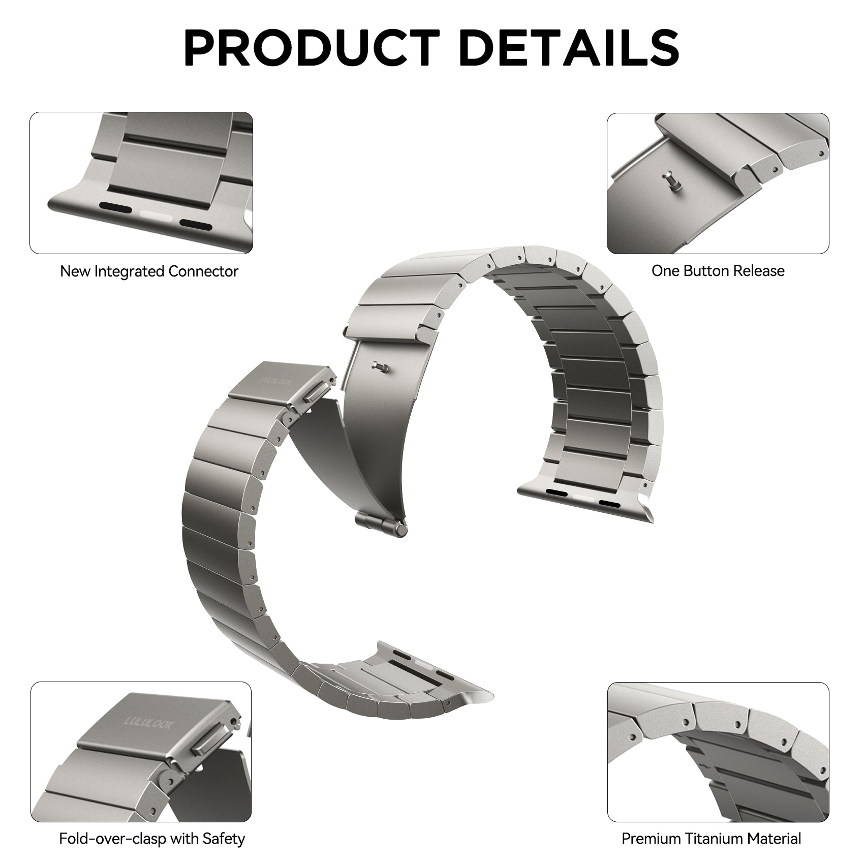 50％ Off  Titanium Color Link Bracelet for Apple Watch Ultra 2 49mm 45 –  www.