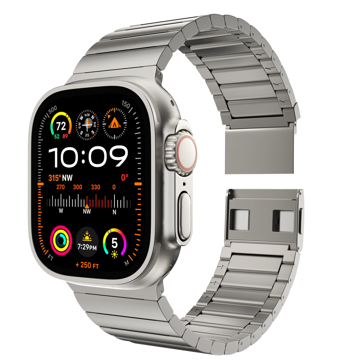 Titanium Link Bracelet with Magnetic Clasp for Apple Watch Ultra