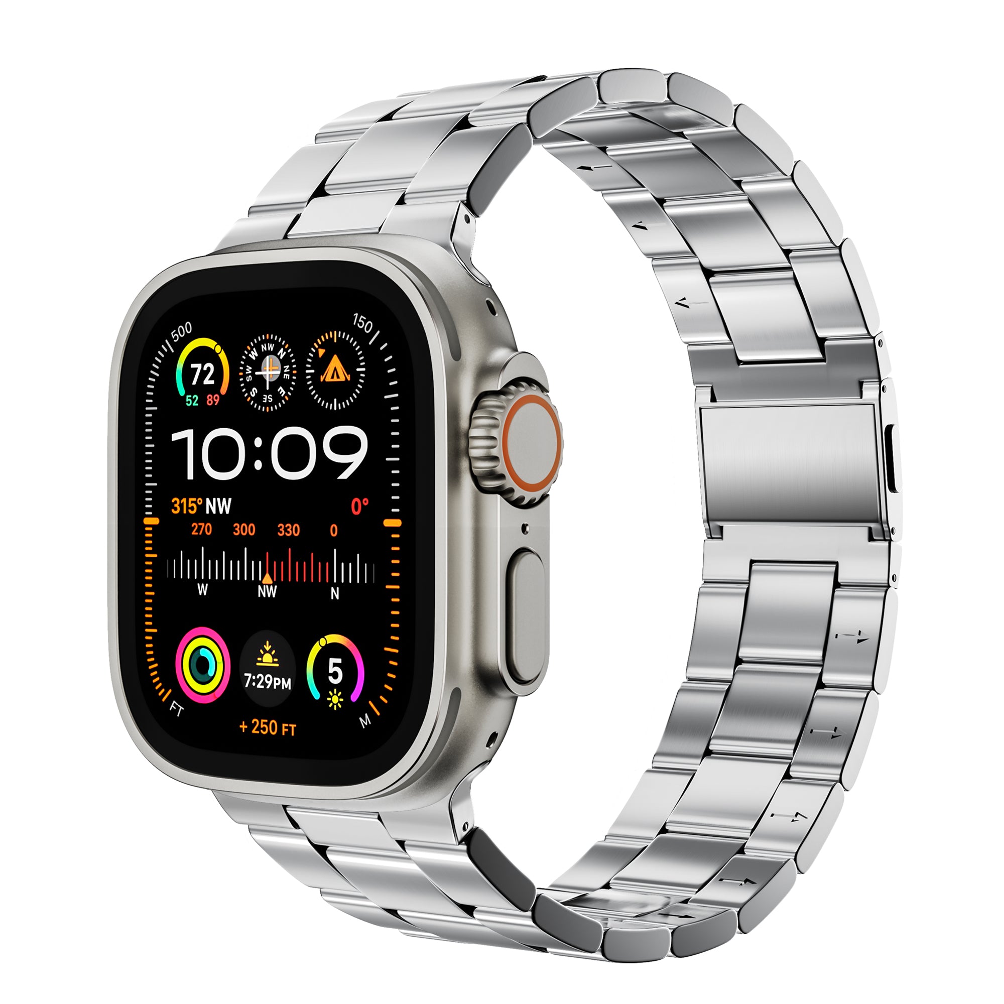  LULULOOK Band for Apple Watch Ultra, 49MM Titanium Metal Link  Bracelet [𝘿𝙞𝙖𝙢𝙤𝙣𝙙-𝙡𝙞𝙠𝙚 𝘾𝙖𝙧𝙗𝙤𝙣 𝘾𝙤𝙖𝙩𝙞𝙣𝙜] for iWatch -  Titanium Color : Cell Phones & Accessories