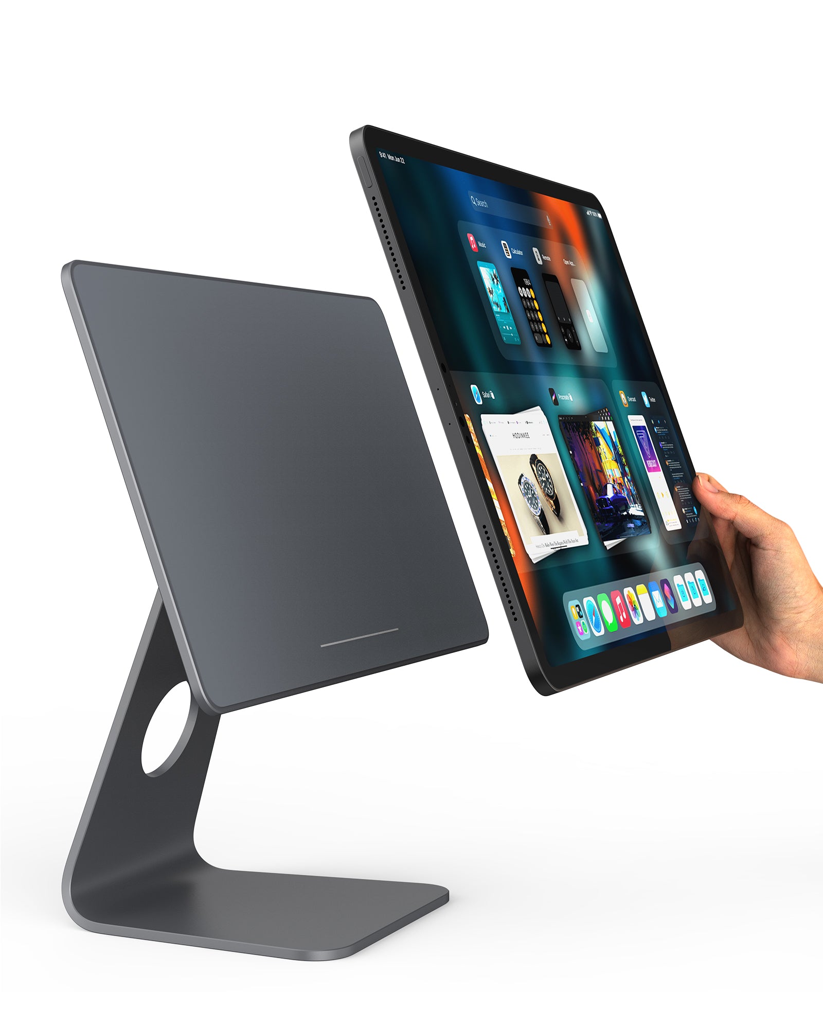 LULULOOK Support Magnétique iPad Pro 12,9 Pouces, Alliage D'aluminium,  Suspension, Pliable et Réglable, avec Base Pivotante à 360°, Support Ipad,  pour iPad Pro 12,9 3e/4e/5e/6e Génération en destockage et reconditionné  chez DealBurn