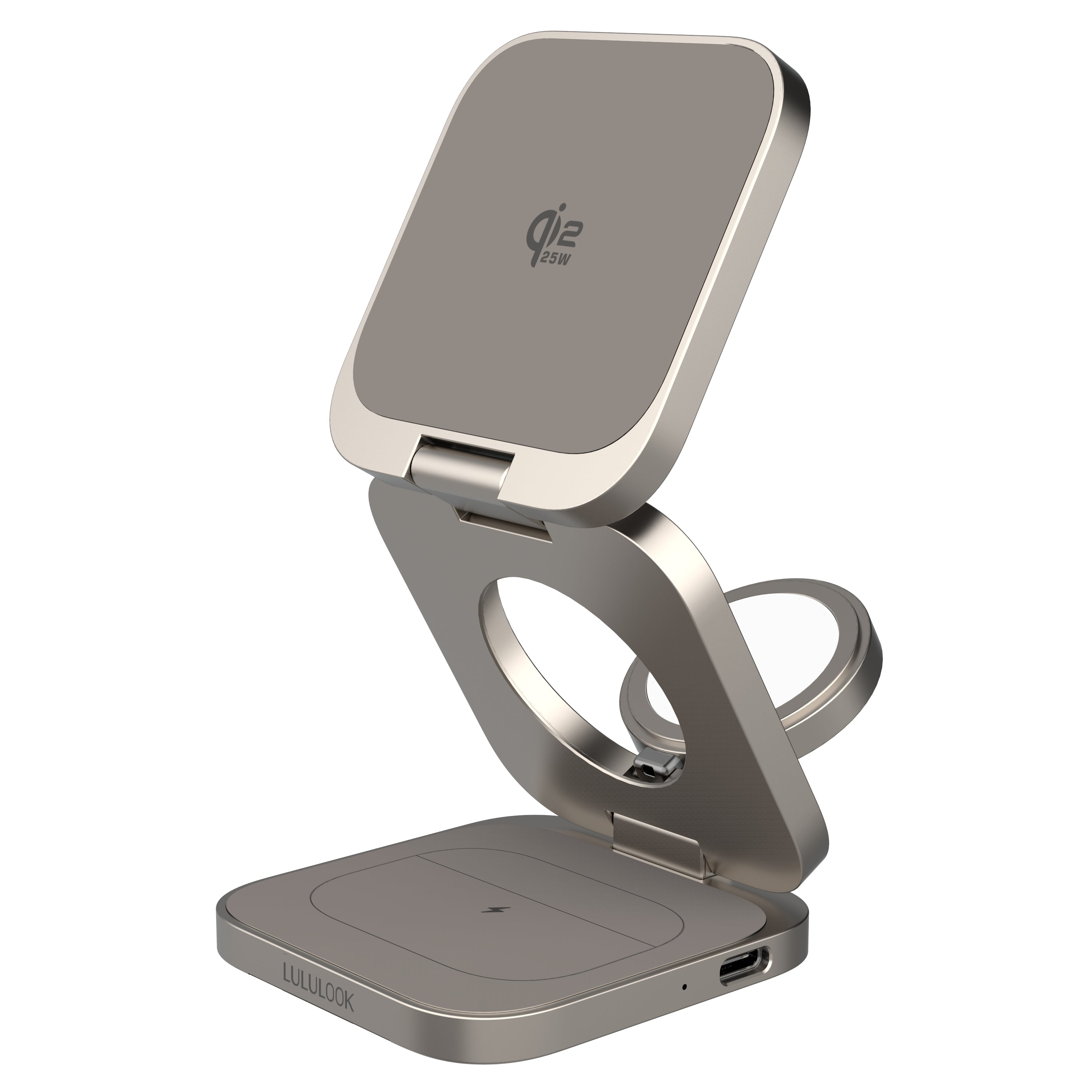 LULULOOK Qi2.2 25W Aluminum 3-in-1 Foldable Magnetic Charger