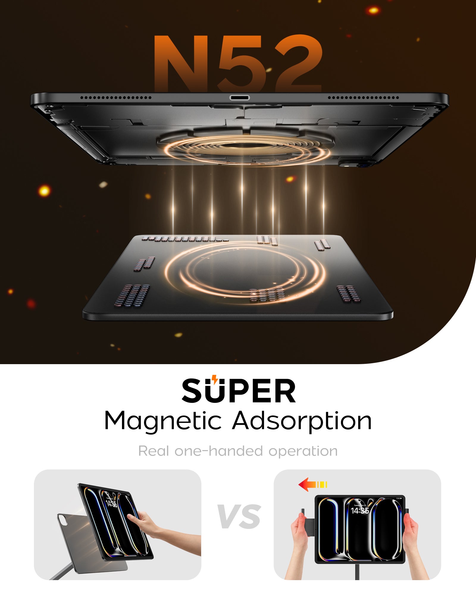 Foldable Magnetic Arm Mount Stand for iPad