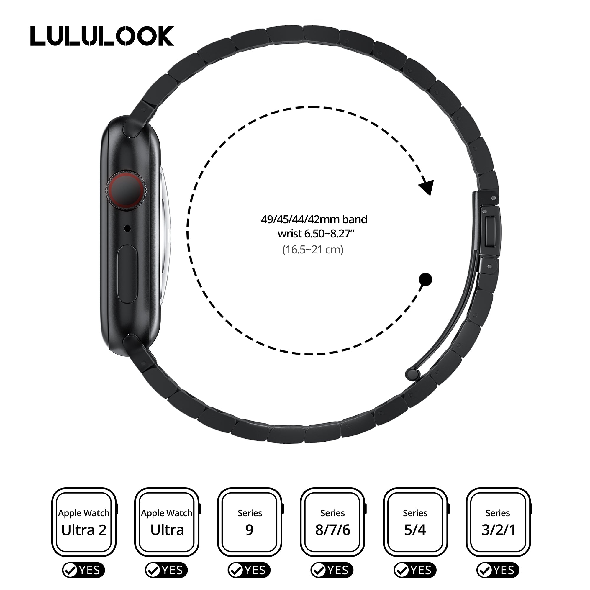  LULULOOK Band for Apple Watch Ultra, 49MM Titanium
