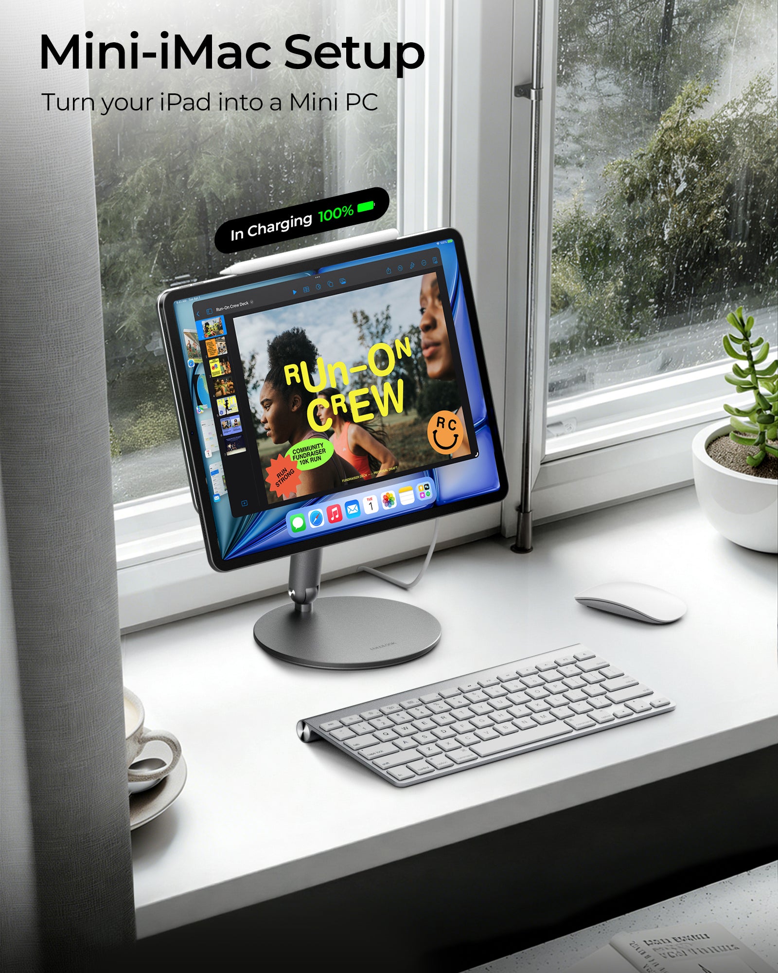 Lululook Foldable Magnetic iPad Stand, Magnetic iPad Pro Holder