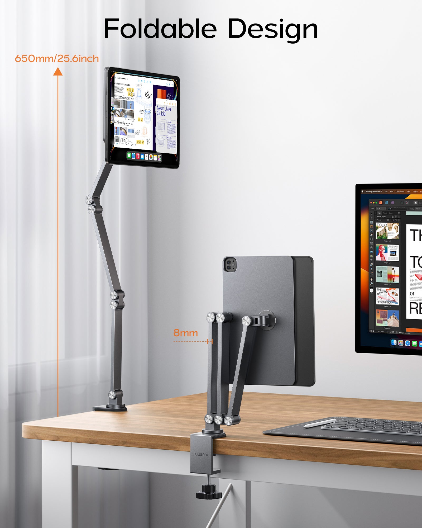 Foldable Magnetic Arm Mount Stand for iPad