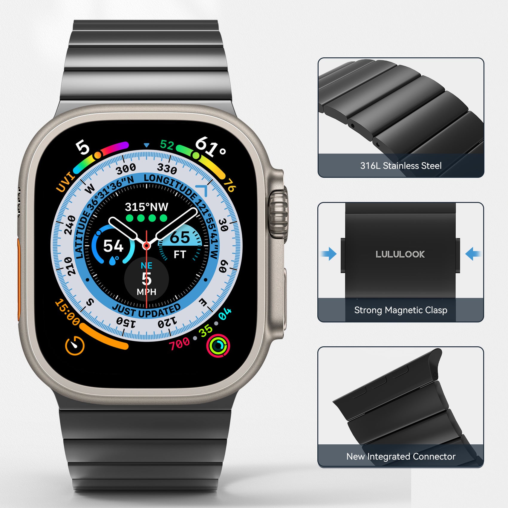 316L Stainless Steel Band with Magnetic Clasp