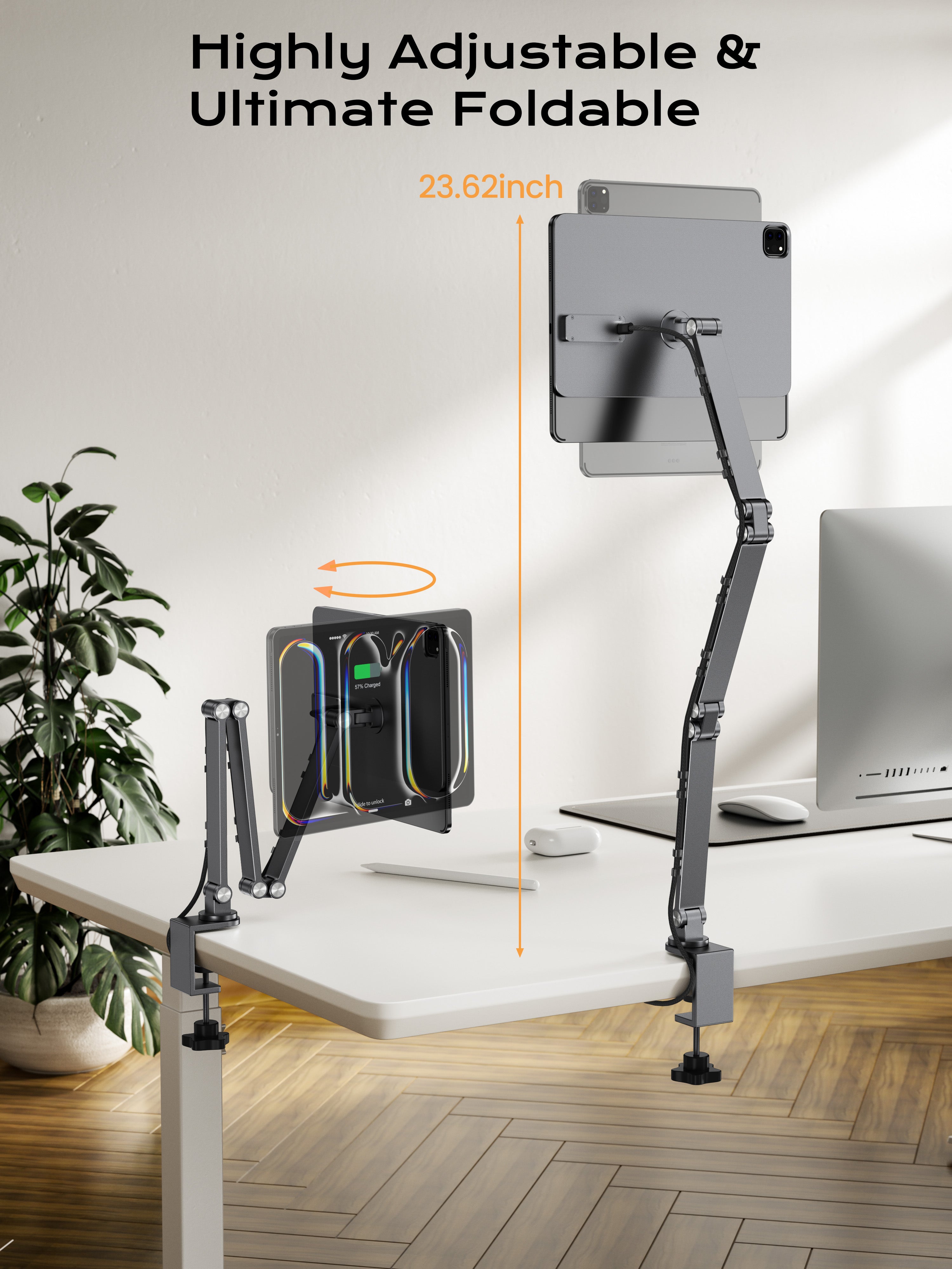 Foldable Magnetic Charging Mount for iPad