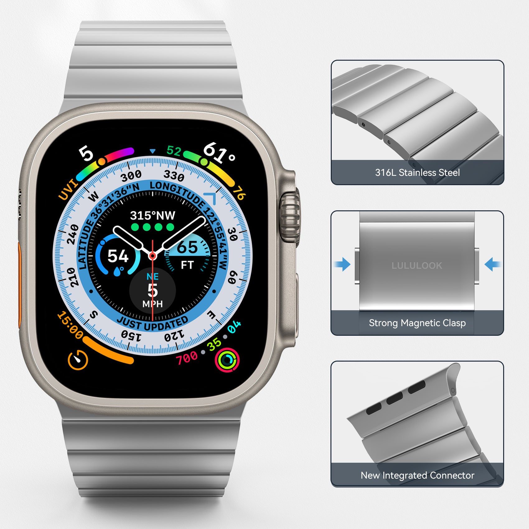 316L Stainless Steel Band with Magnetic Clasp