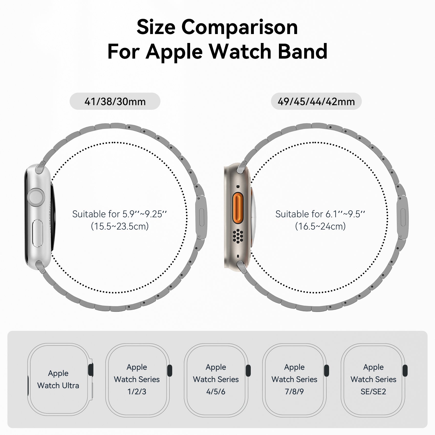 316L Stainless Steel Band with Magnetic Clasp