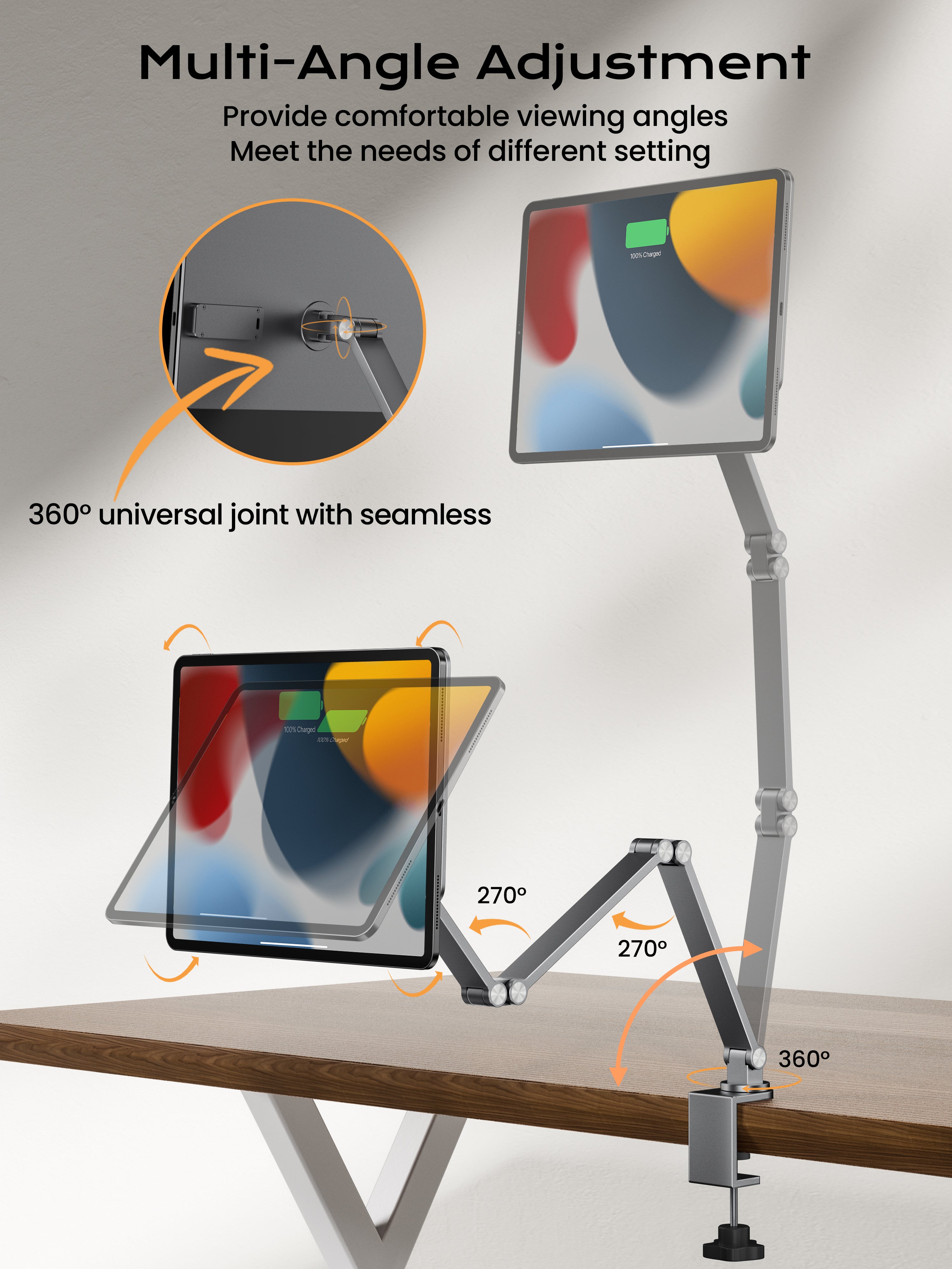 Foldable Magnetic Charging Mount for iPad