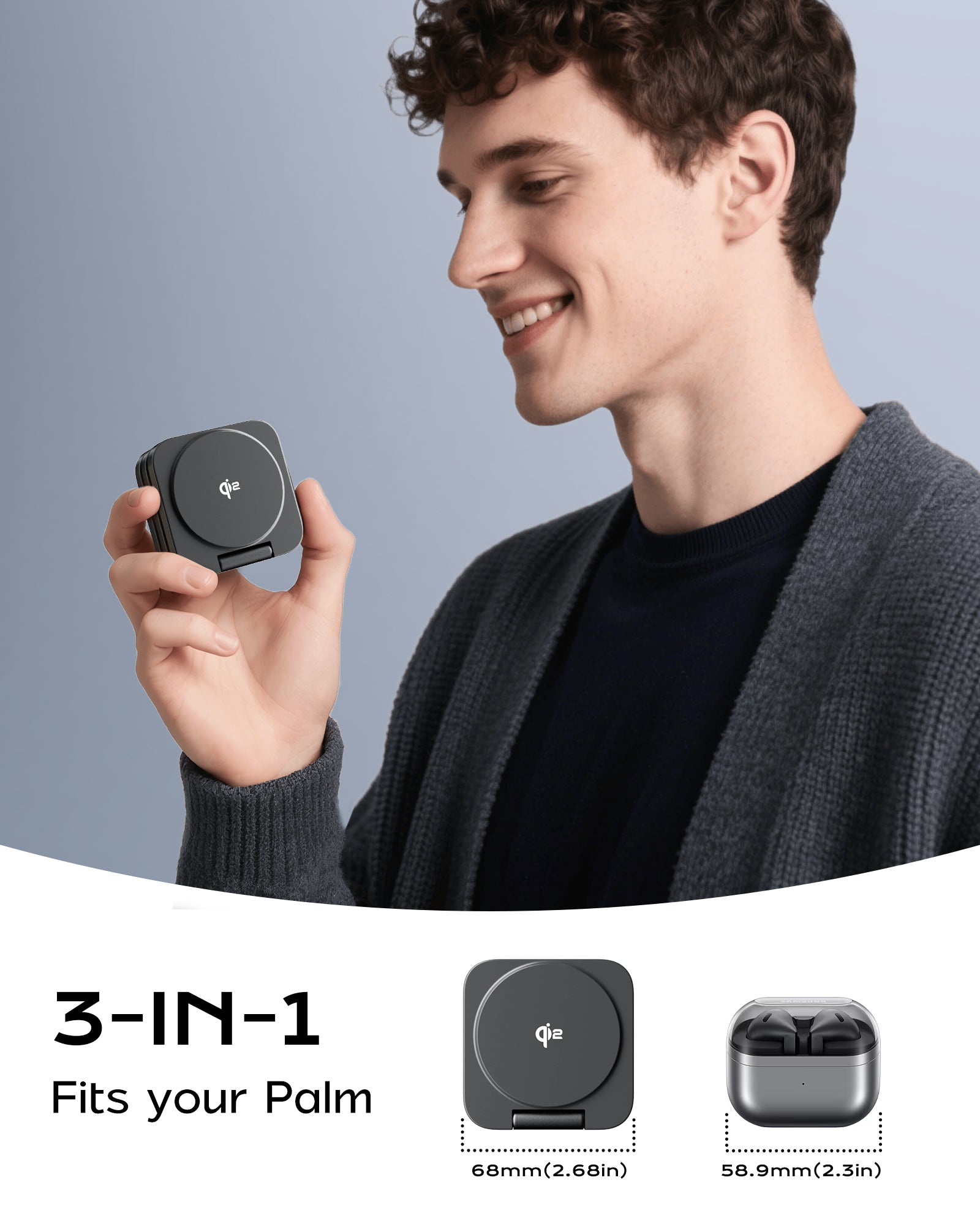 Qi2 3 in 1 Wireless Travel Charger for Samsung