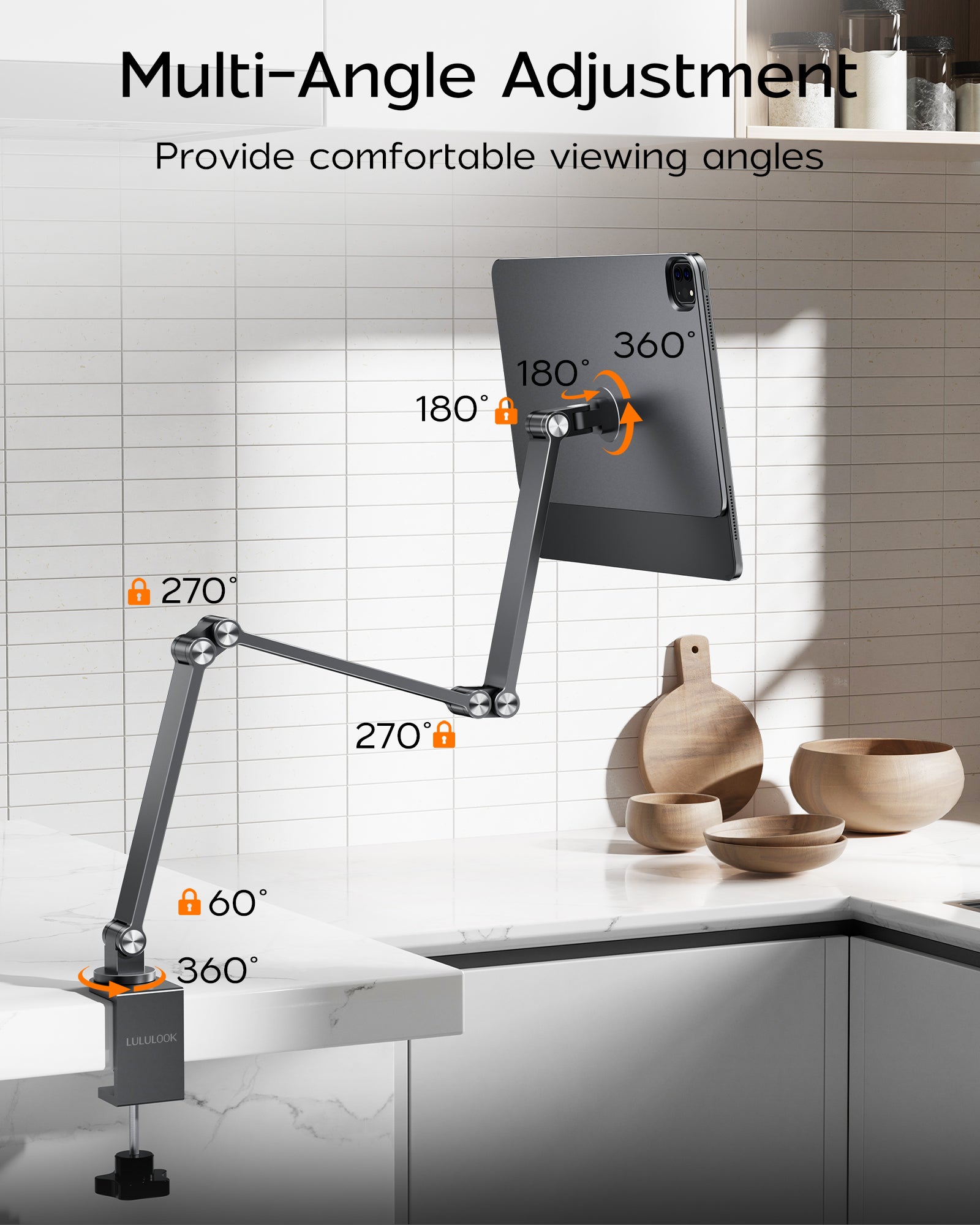 Foldable Magnetic Arm Mount Stand for iPad