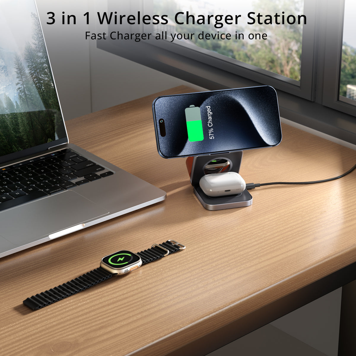 Ultra-Nano 3-in-1 Magnetic Wireless Charger