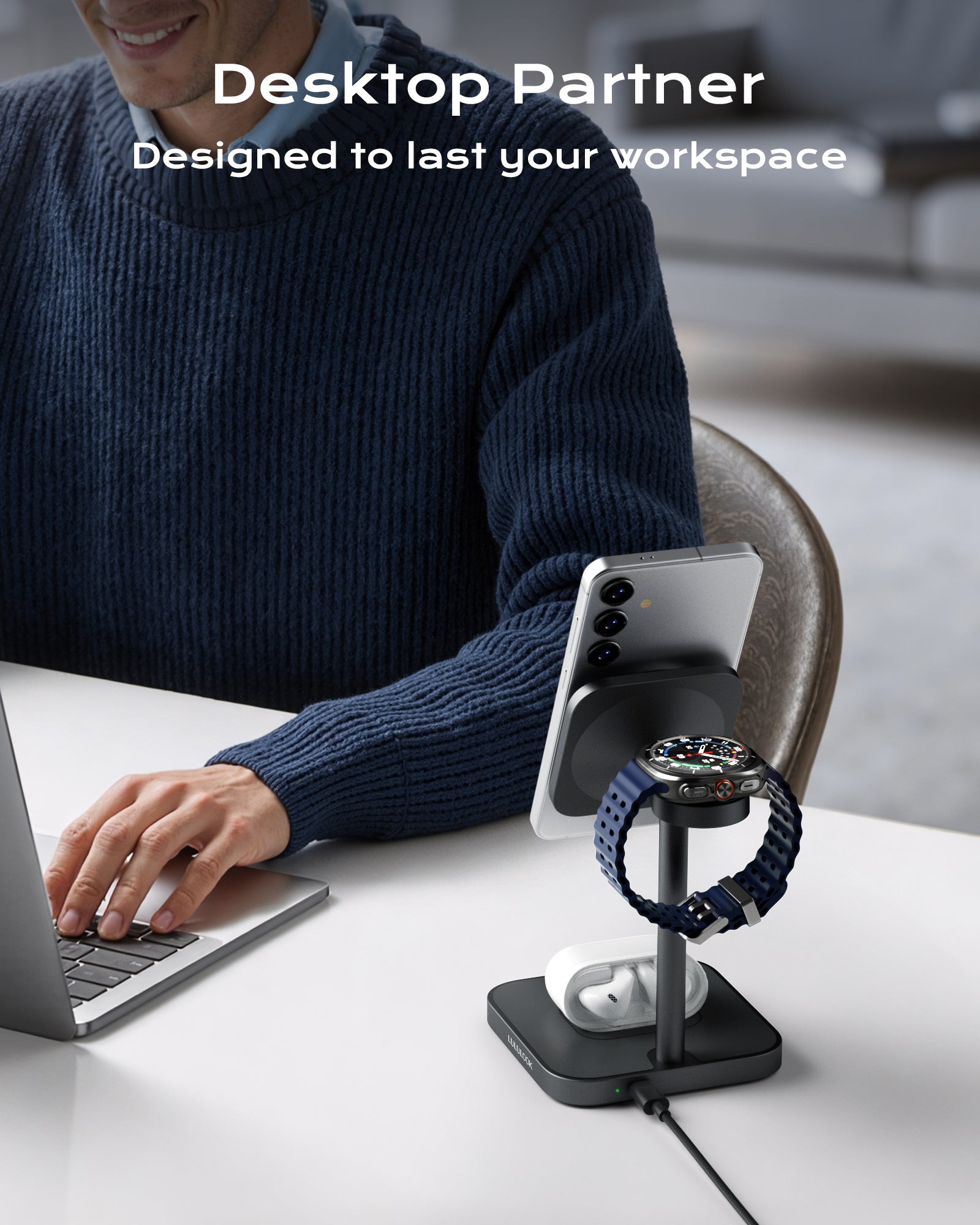 Ultra-Rise Qi2 3 in 1 Wireless Charging Station For Samsung