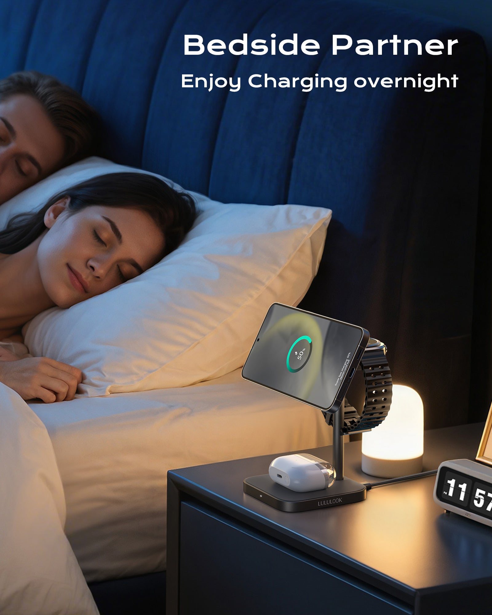 Ultra-Rise Qi2 3 in 1 Wireless Charging Station For Samsung