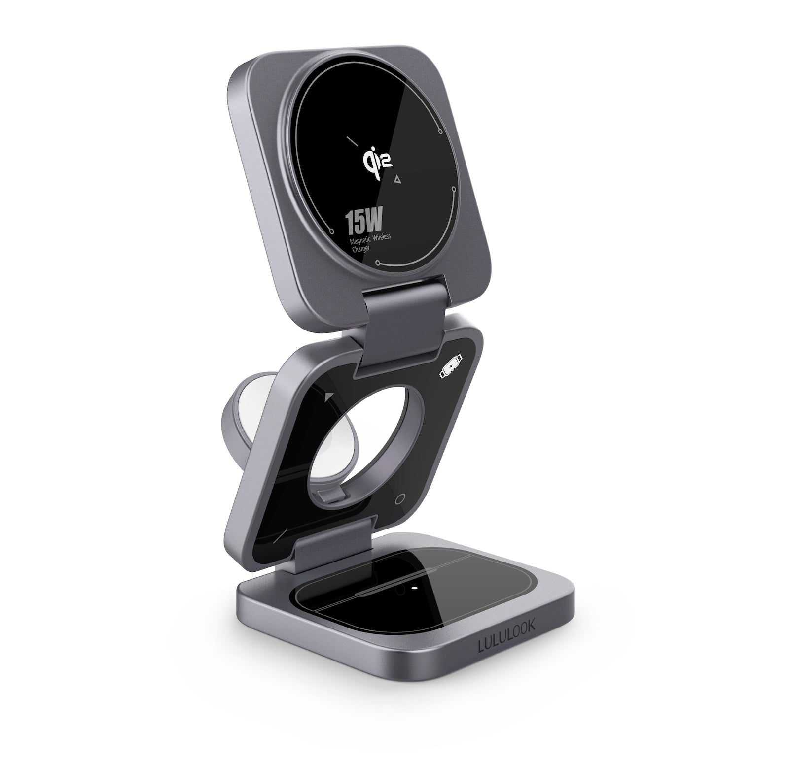 Ultra-Nano Qi2 Foldable Magnetic Wireless Charging Stand for Apple
