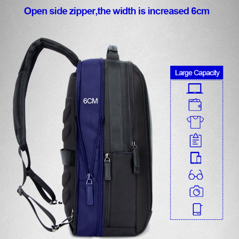 Leather Backpack with USB Port