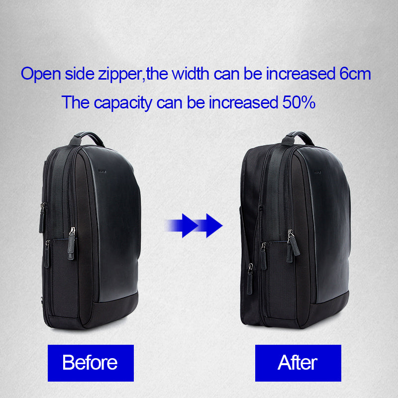 Leather Backpack with USB Port